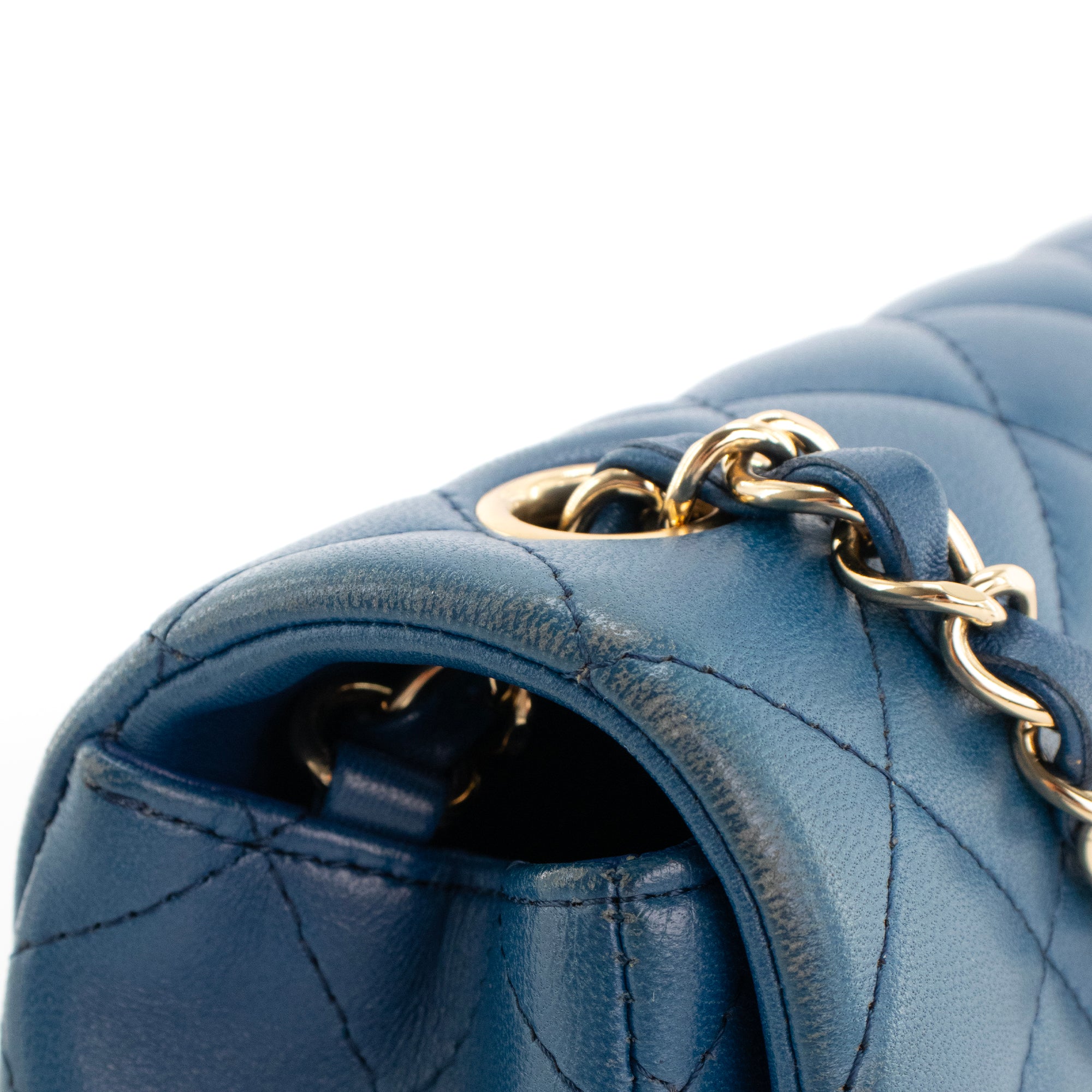 CHANEL - Sac à bandoulière Classique/Timeless Mini rectangle Chanel en cuir lisse bleu marine