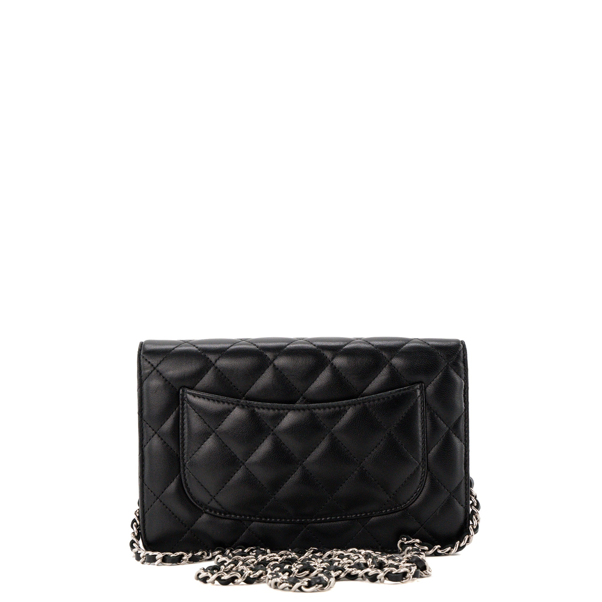 CHANEL - Sac à bandoulière Classique/Timeless Wallet On Chain Chanel en cuir lisse noir
