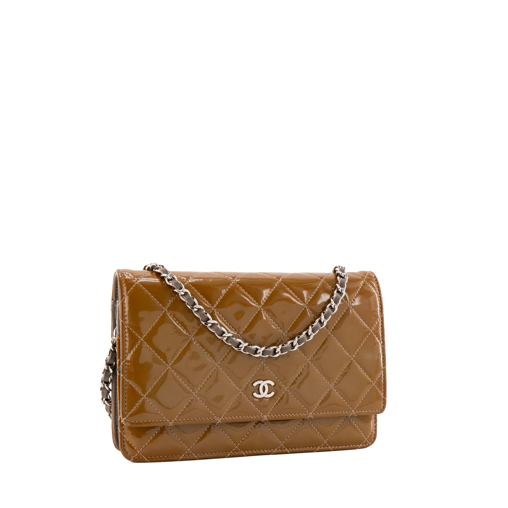 CHANEL - Patent brown WOC