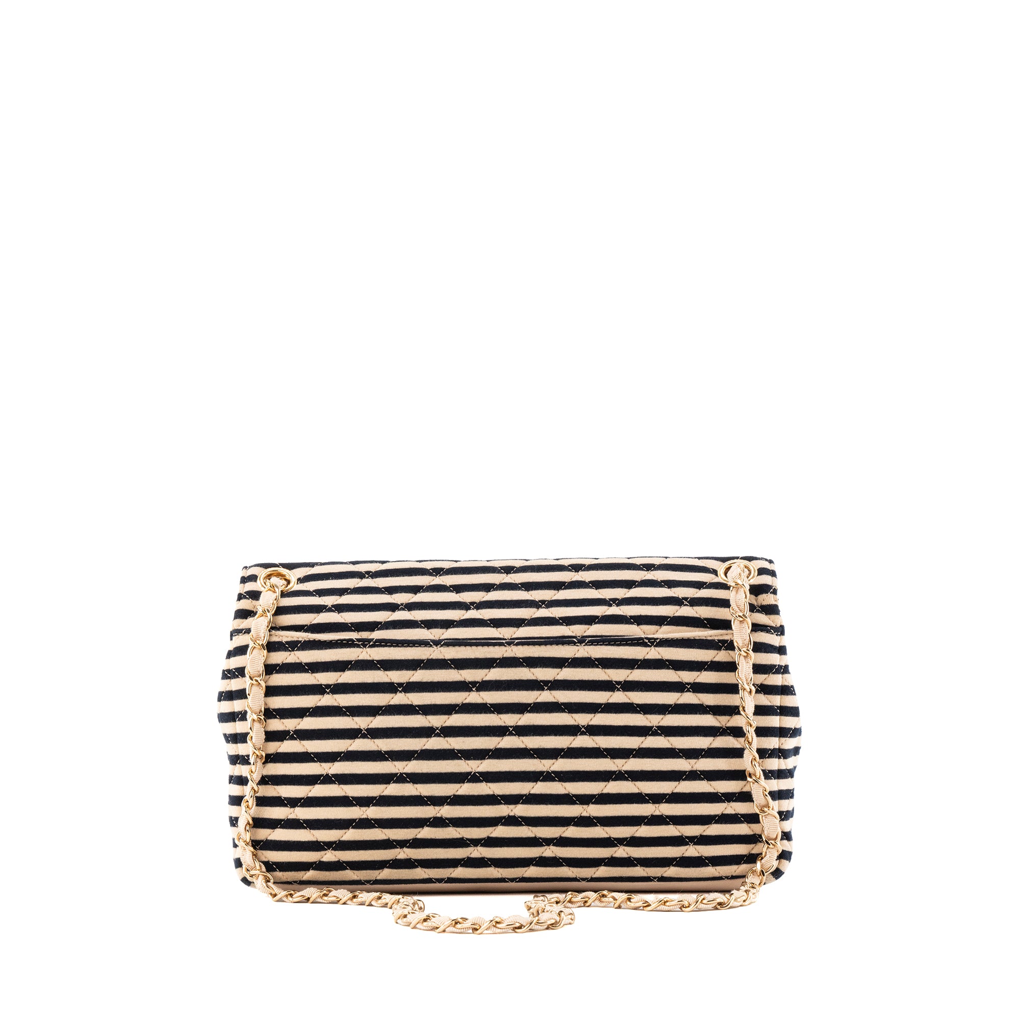 CHANEL - Sac à bandoulière Coco Sailor Chanel en cuir lisse beige et toile bicolore