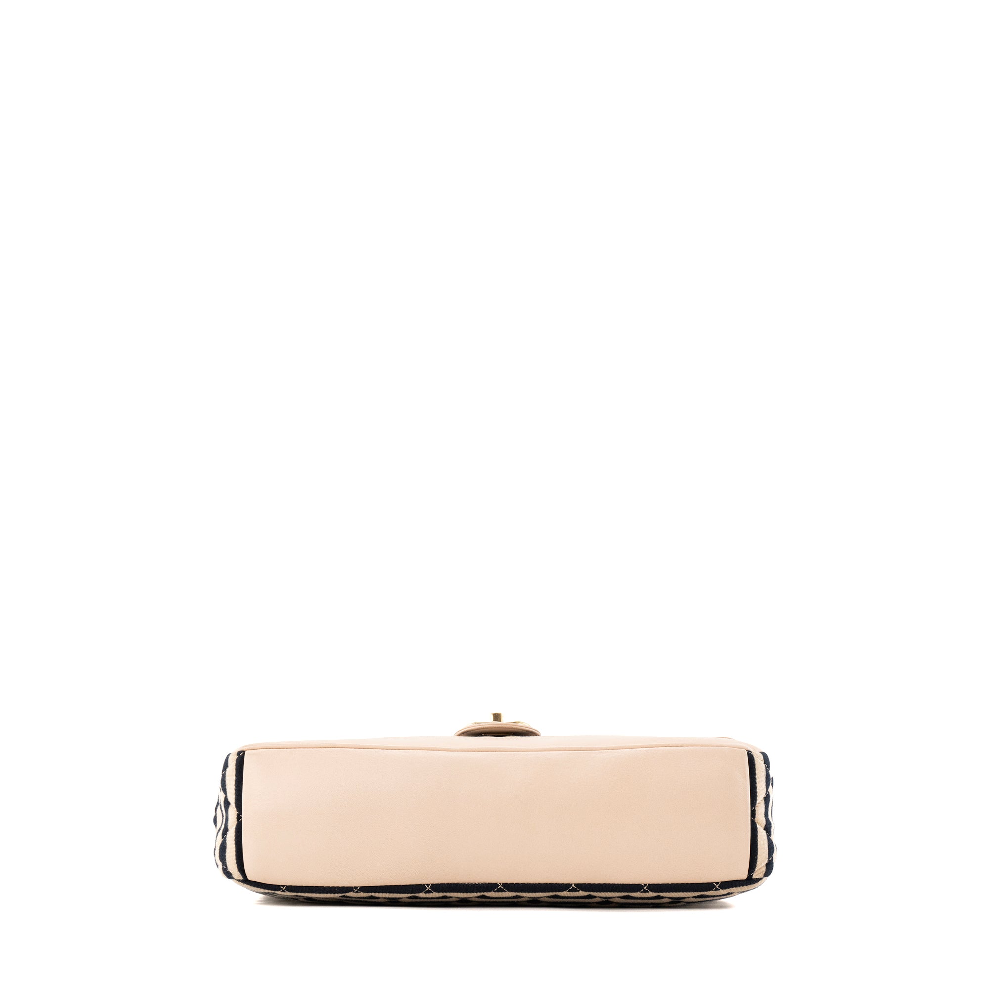 CHANEL - Sac à bandoulière Coco Sailor Chanel en cuir lisse beige et toile bicolore