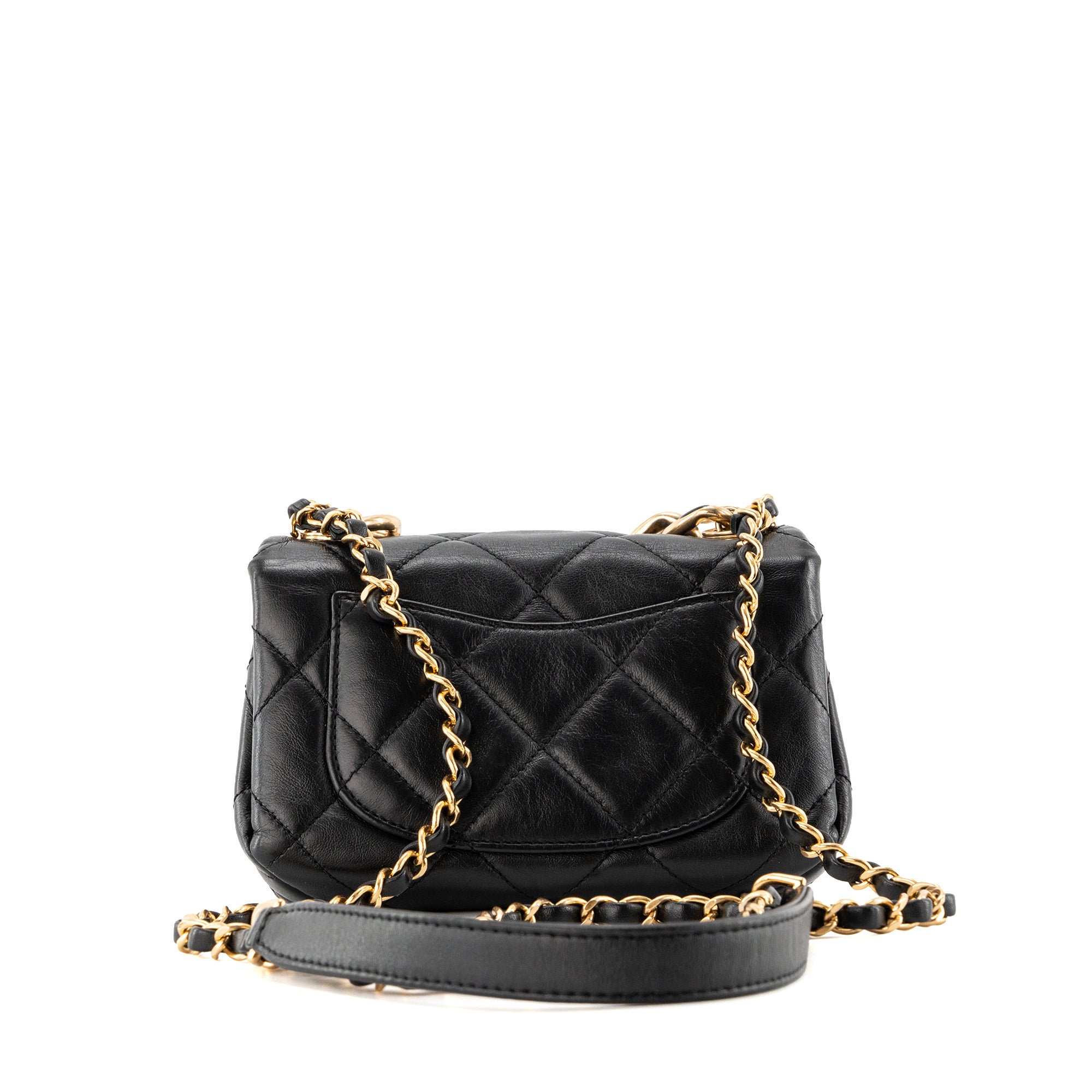 CHANEL - Sac à bandoulière Color Match Chanel en cuir lisse noir