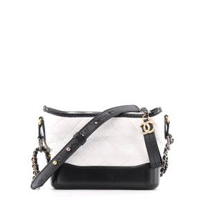 CHANEL - Sac à bandoulière Gabrielle mini Chanel en cuir blanc et noir