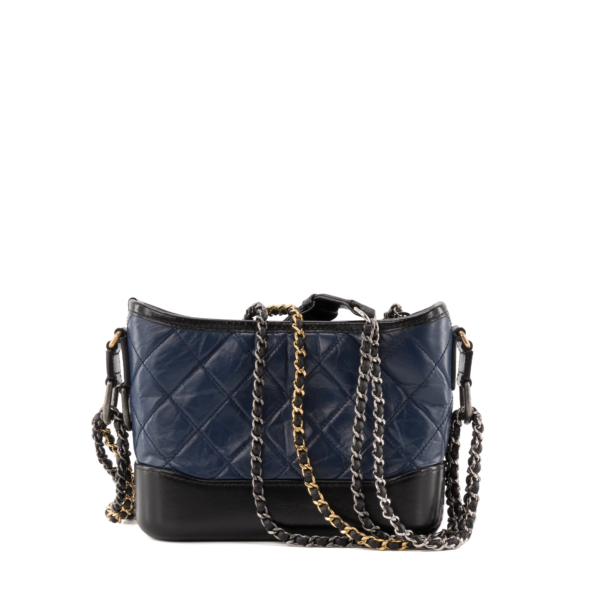 CHANEL - Sac à bandoulière Gabrielle mini Chanel en cuir bleu marine