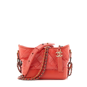 CHANEL - Sac à bandoulière Gabrielle mini Chanel en cuir corail