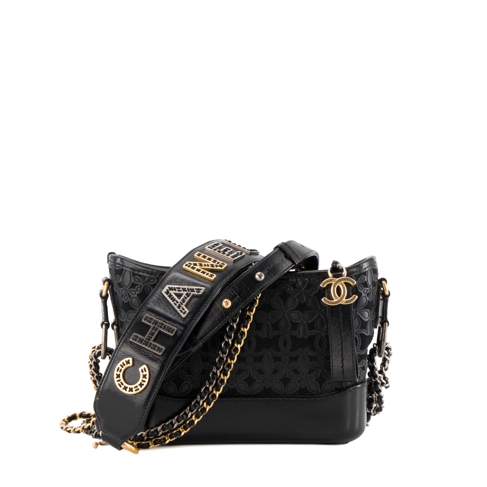 CHANEL - Sac à bandoulière Gabrielle Mini Chanel en cuir et toile noire édition limitée