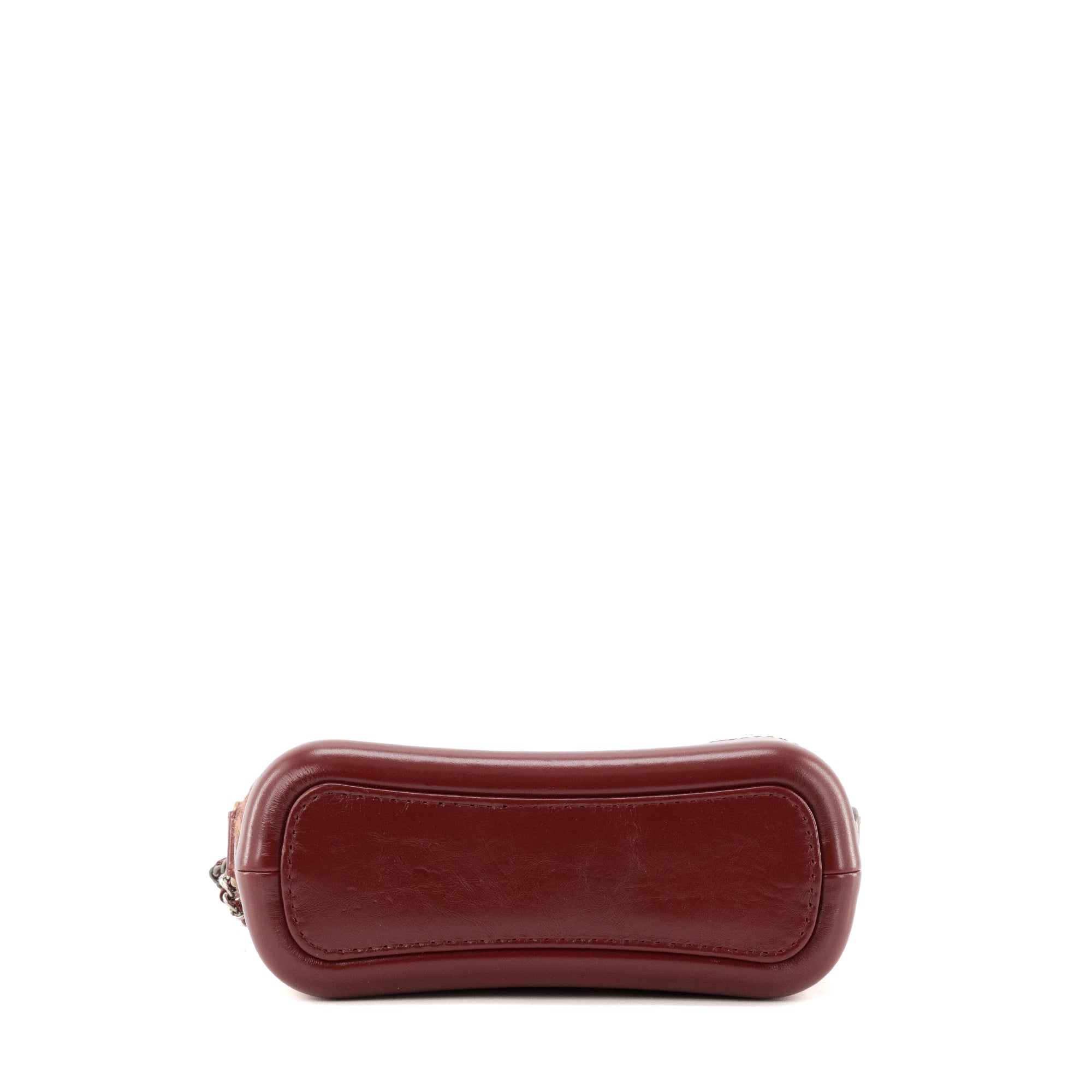 CHANEL - Sac à bandoulière Gabrielle mini Chanel en cuir et tweed bordeaux