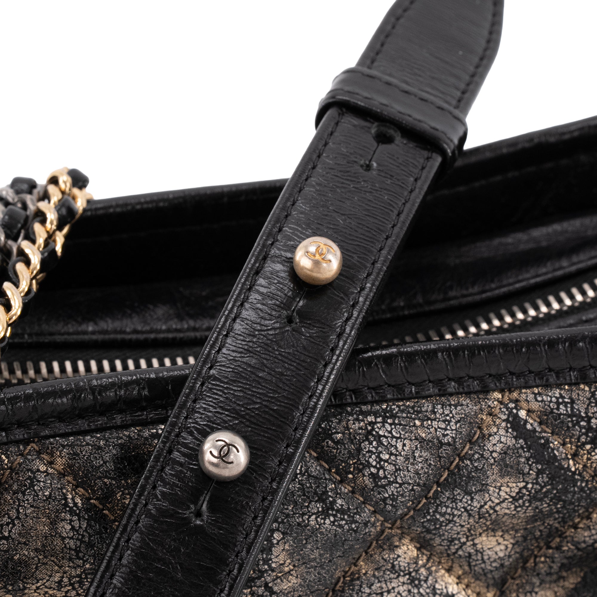 CHANEL - Sac à bandoulière Gabrielle mini Chanel en cuir mordoré et noir