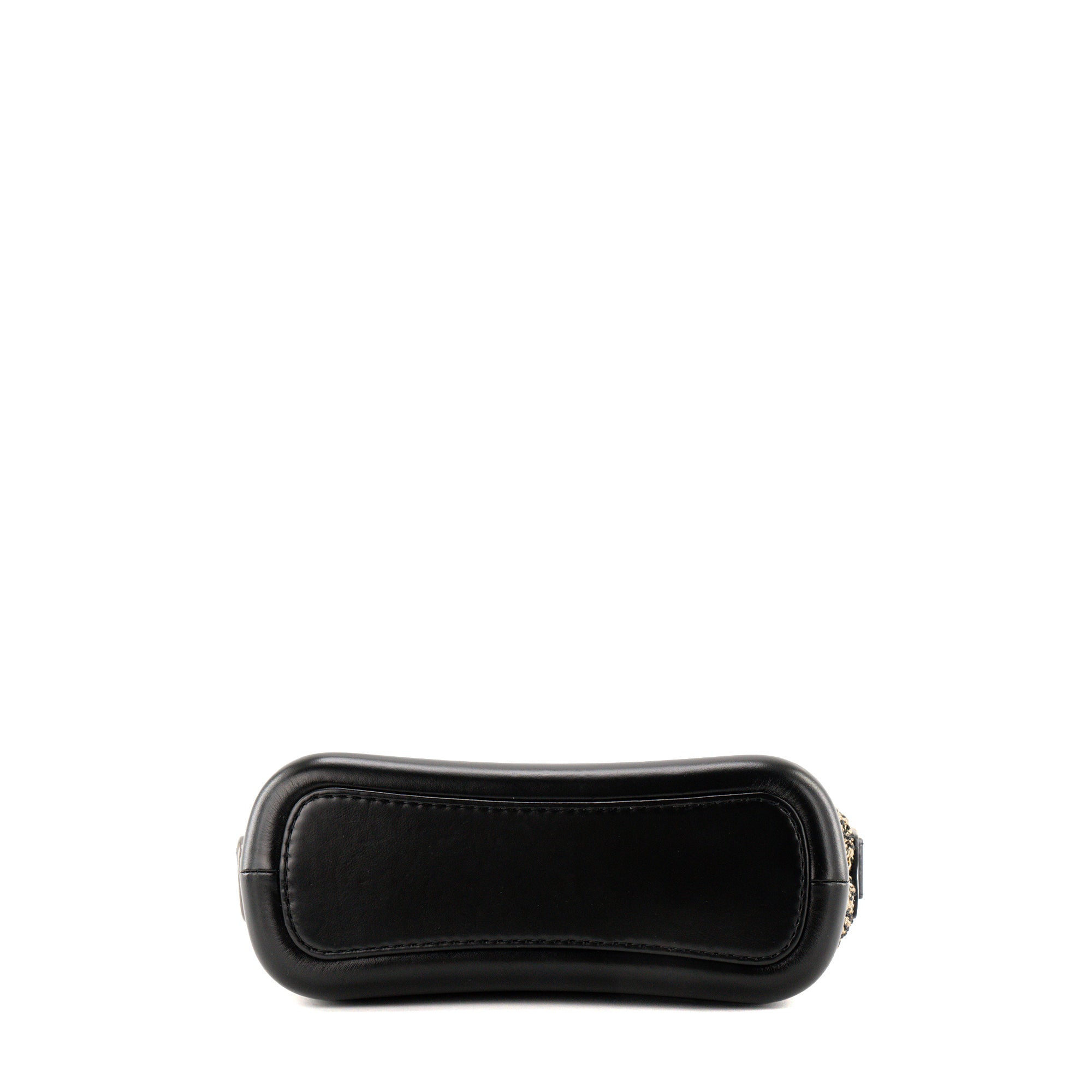 CHANEL - Sac à bandoulière Gabrielle mini Chanel en cuir noir et tweed doré