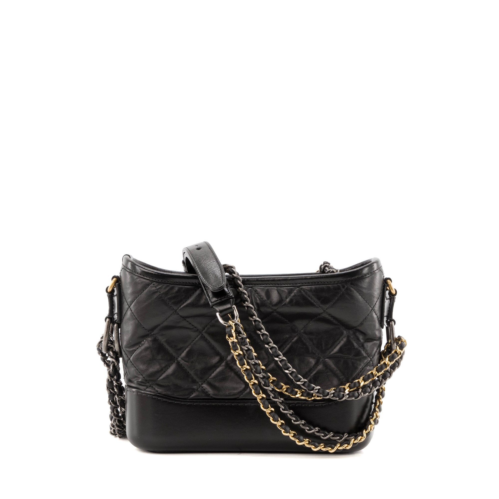 CHANEL - Sac à bandoulière Gabrielle mini Chanel en cuir noir