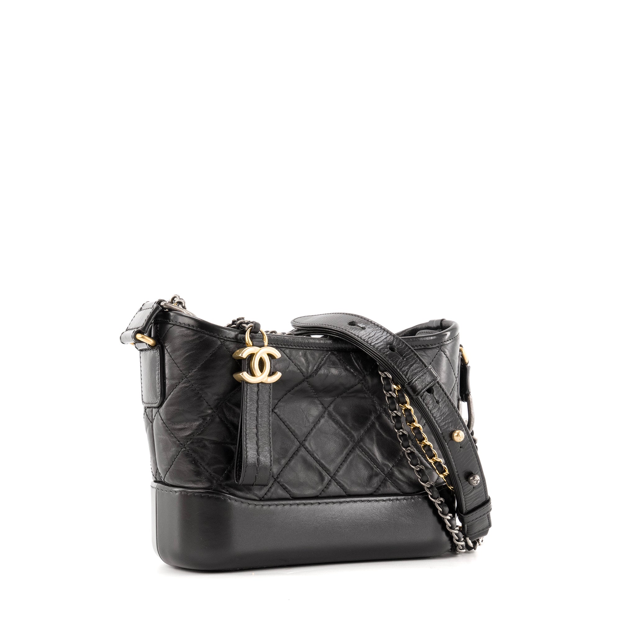 CHANEL - Sac à bandoulière Gabrielle mini Chanel en cuir noir