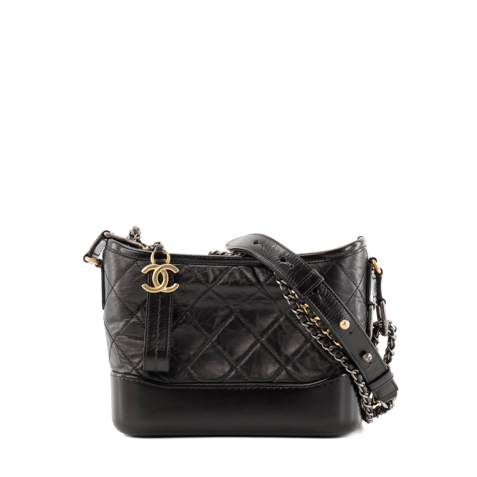 CHANEL - Sac à bandoulière Gabrielle mini Chanel en cuir noir