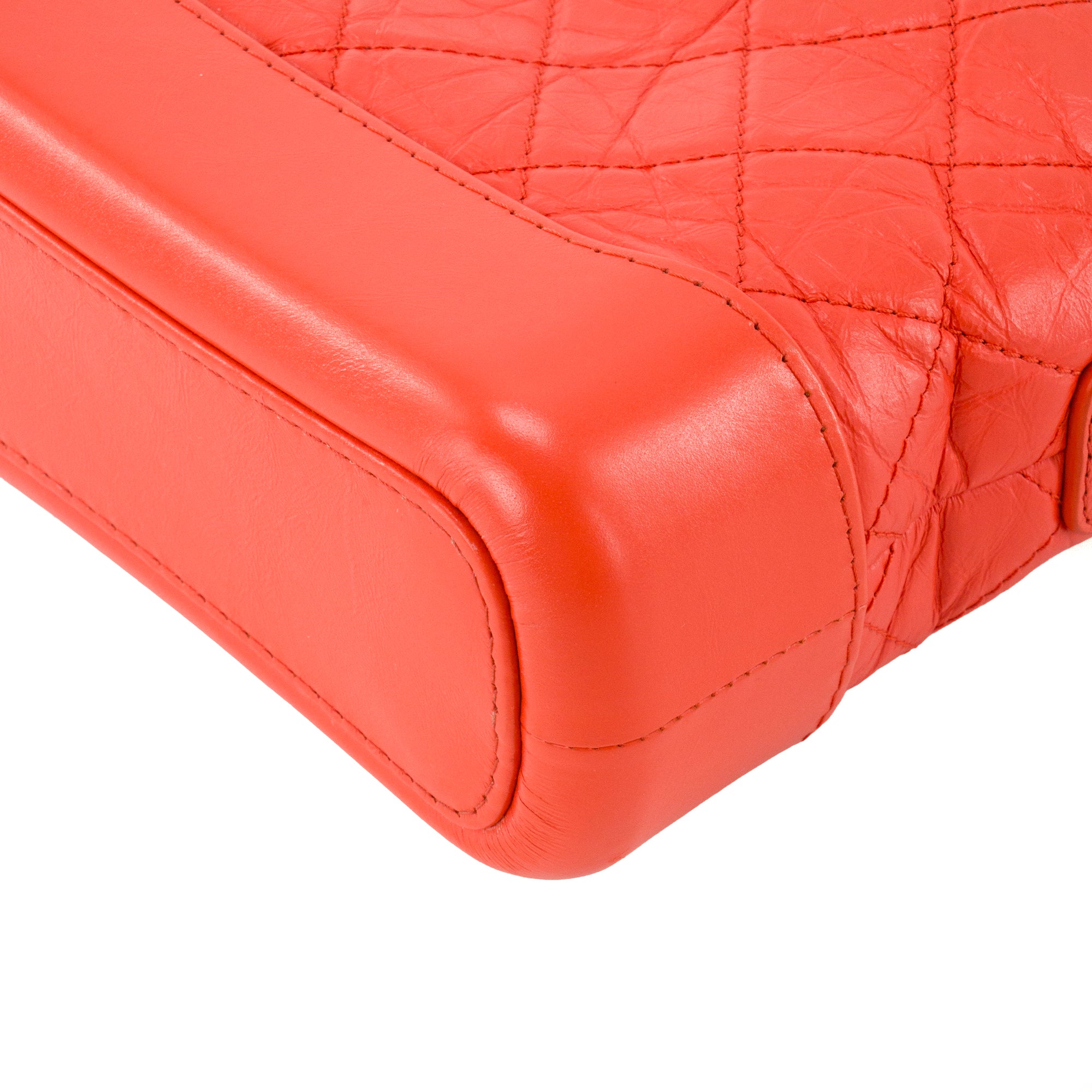 CHANEL - Sac à bandoulière Gabrielle mini Chanel en cuir orange