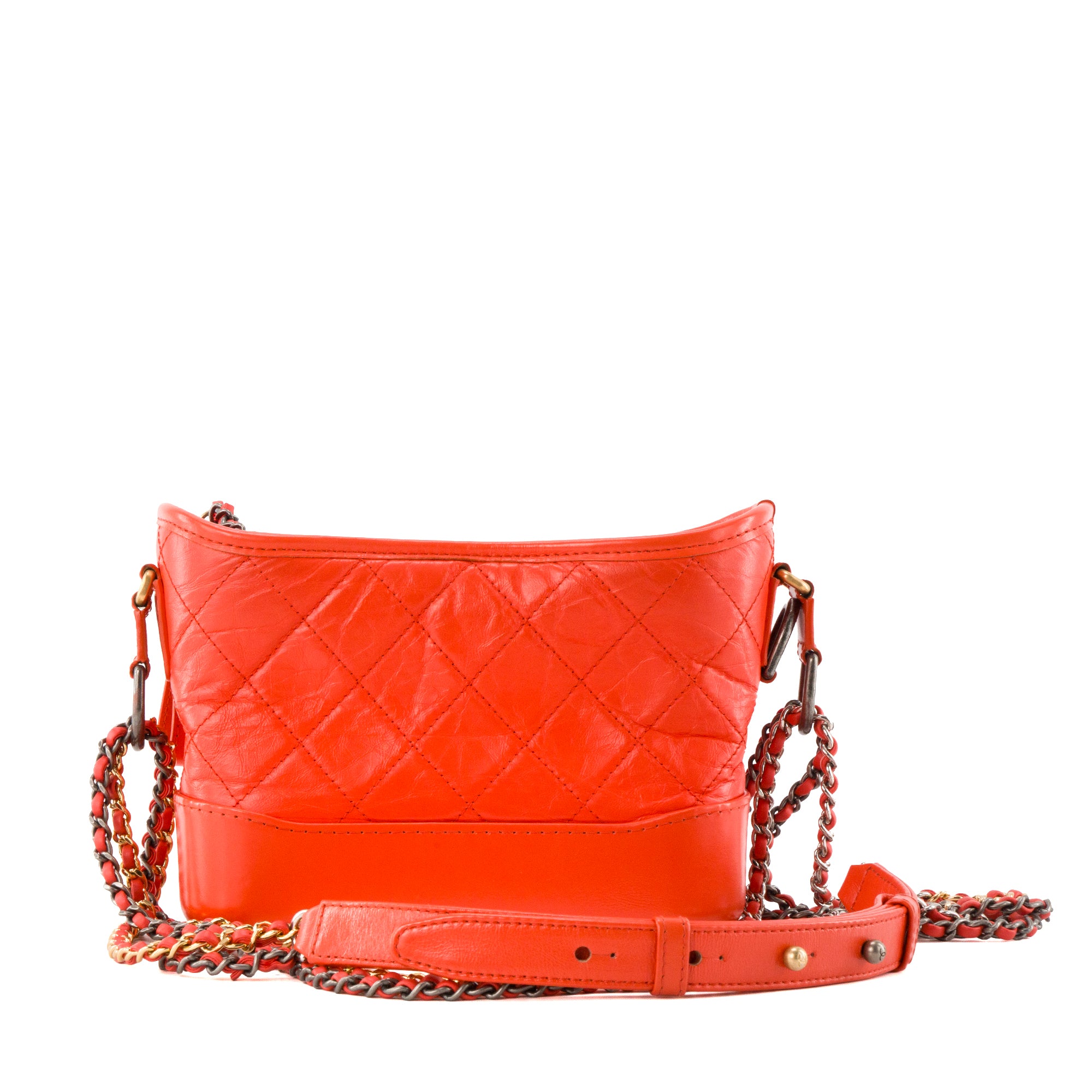 CHANEL - Sac à bandoulière Gabrielle mini Chanel en cuir orange