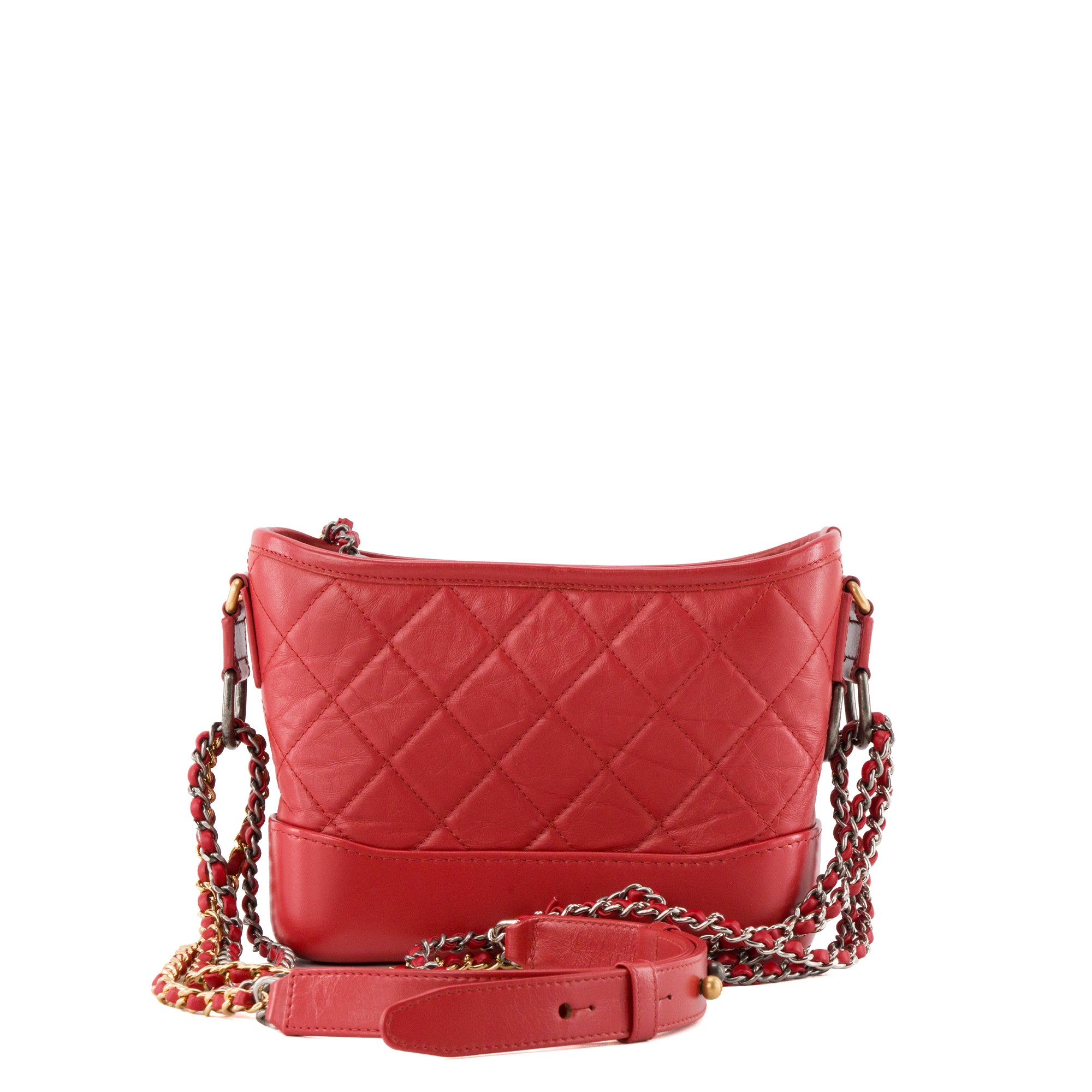 CHANEL - Sac à bandoulière Gabrielle mini Chanel en cuir rouge