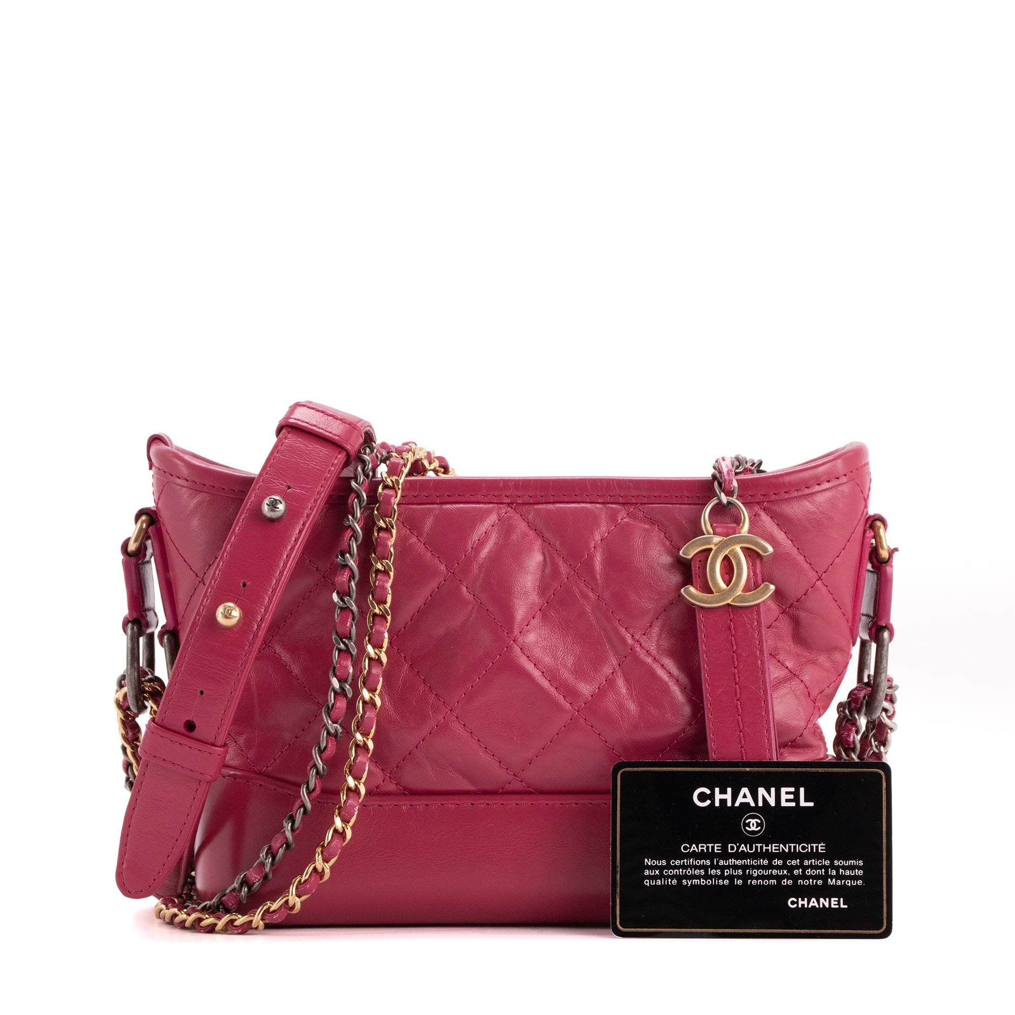 CHANEL - Sac à bandoulière Gabrielle mini Chanel en cuir violet