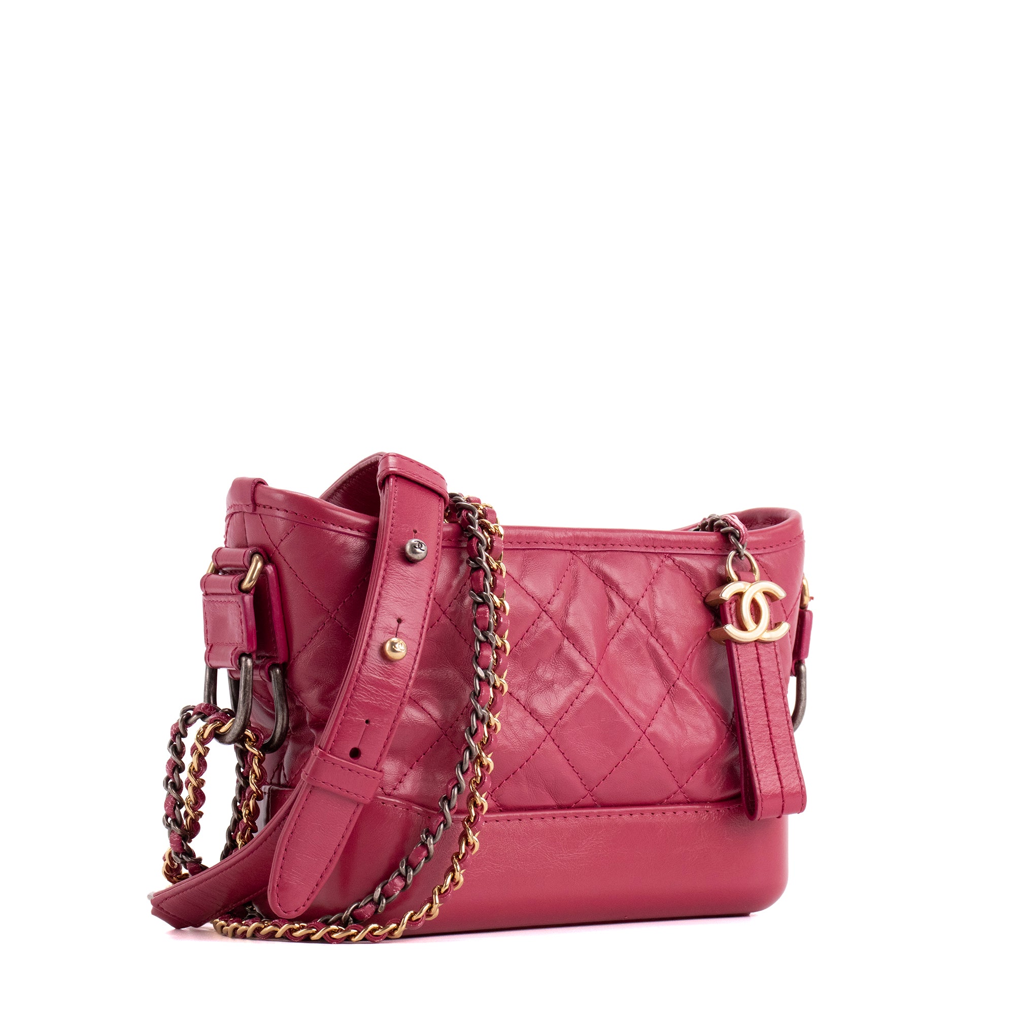 CHANEL - Sac à bandoulière Gabrielle mini Chanel en cuir violet