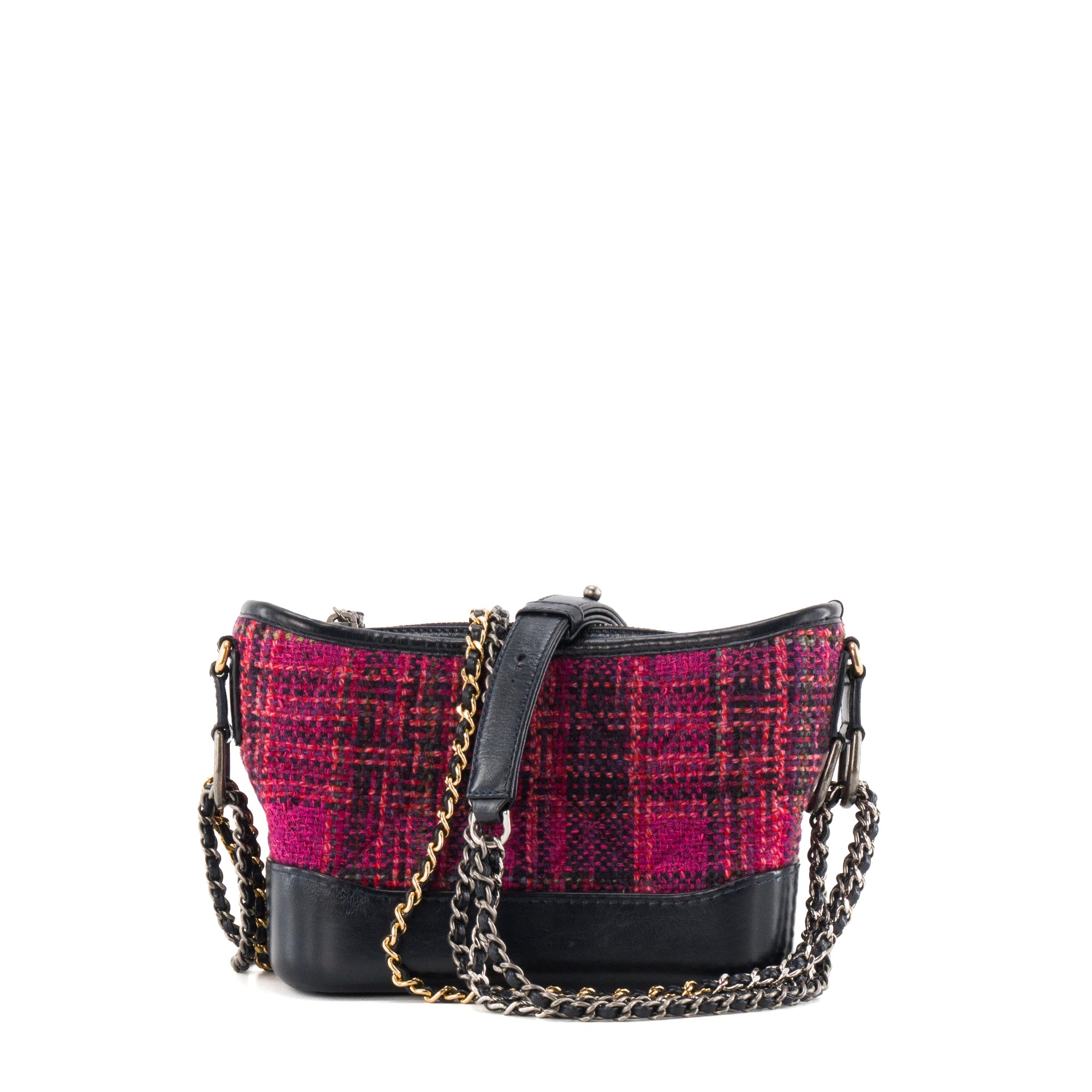 CHANEL - Sac à bandoulière Gabrielle mini Chanel en tweed rose