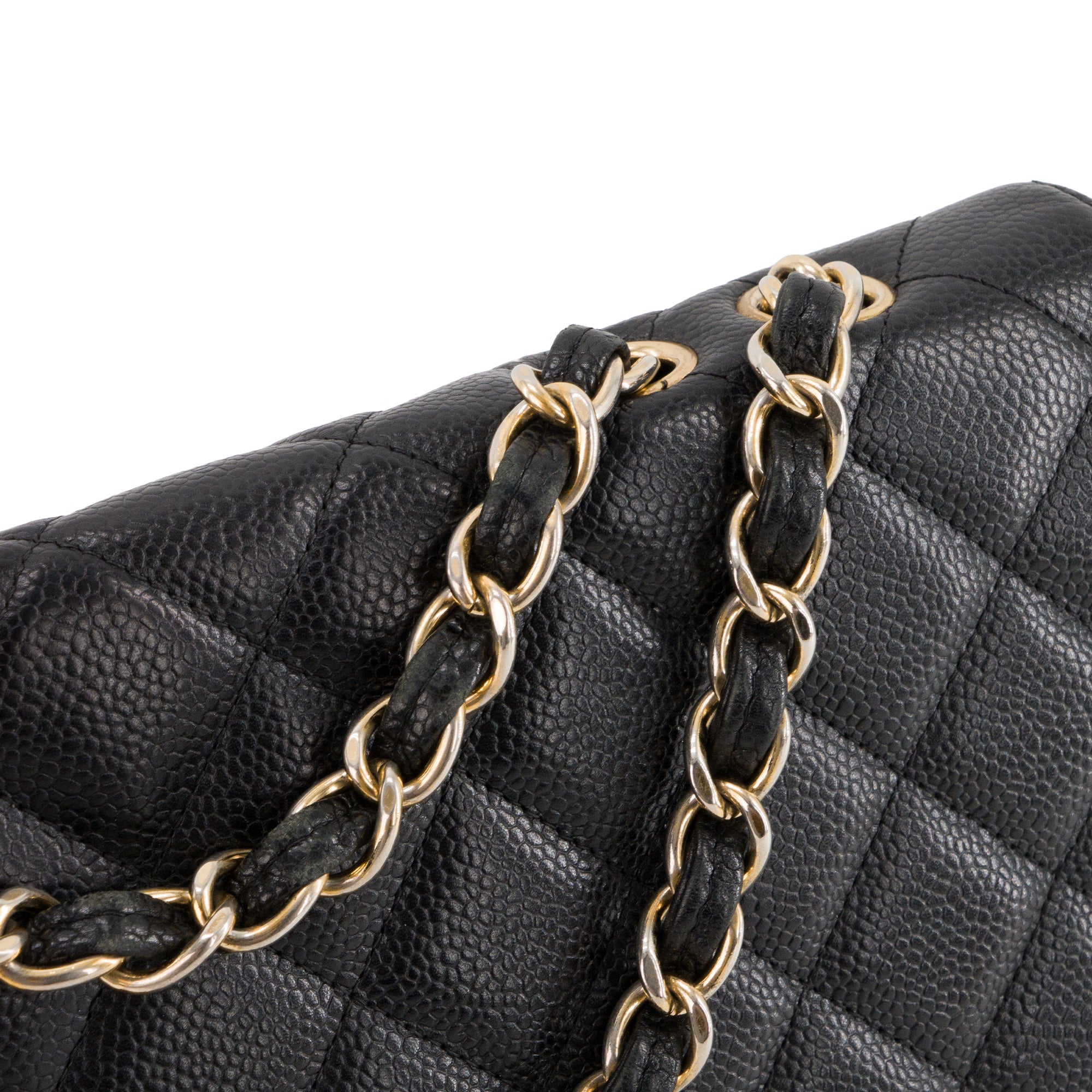 CHANEL - Sac à bandoulière Classique/Timeless Jumbo Chanel en cuir caviar noir