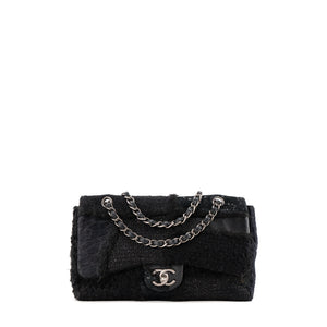 CHANEL - Sac à bandoulière Jumbo Classique/Timeless Chanel en patchwork noir édition limitée