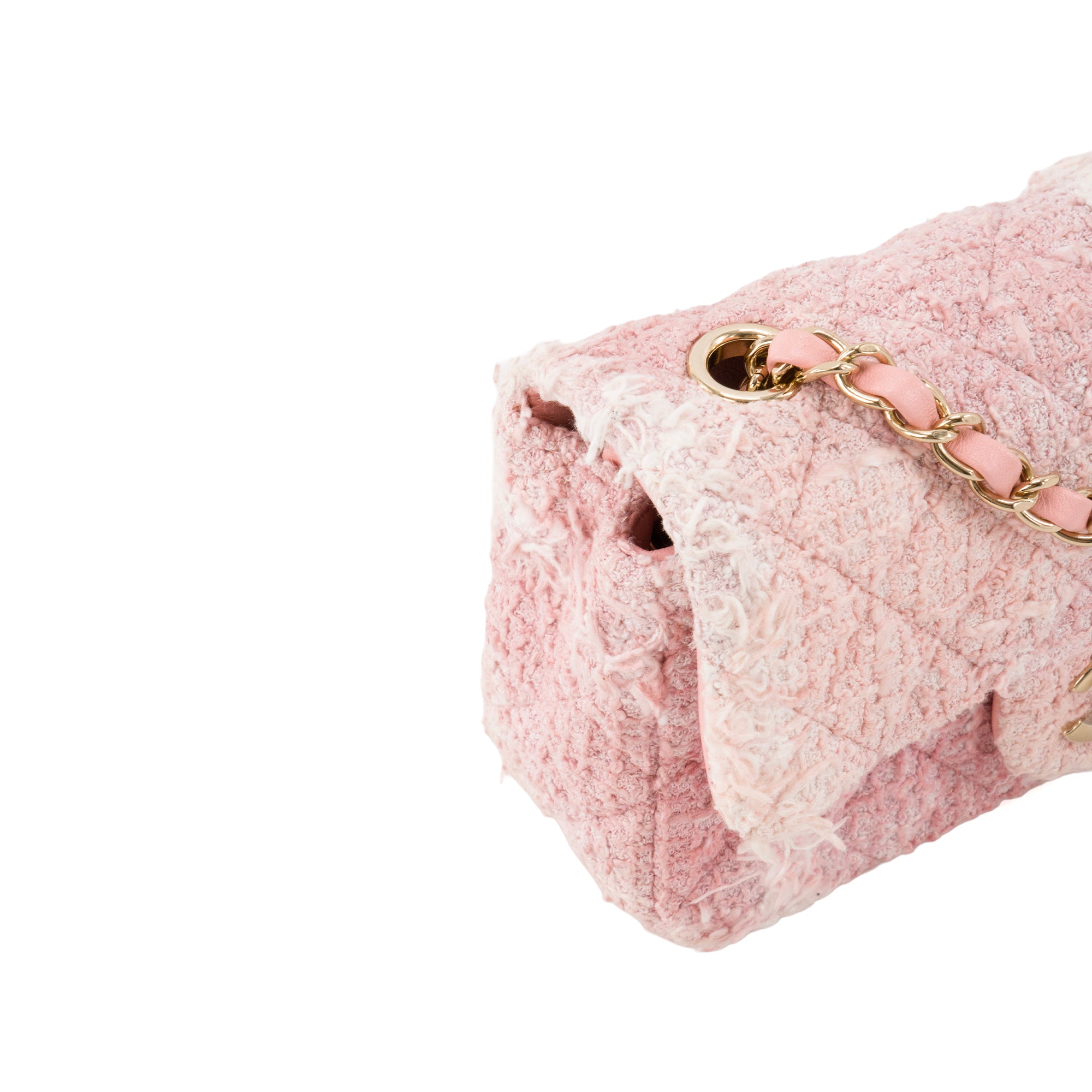 CHANEL - Sac à bandoulière Mini Rectangle Classique/Timeless Chanel en tweed rose
