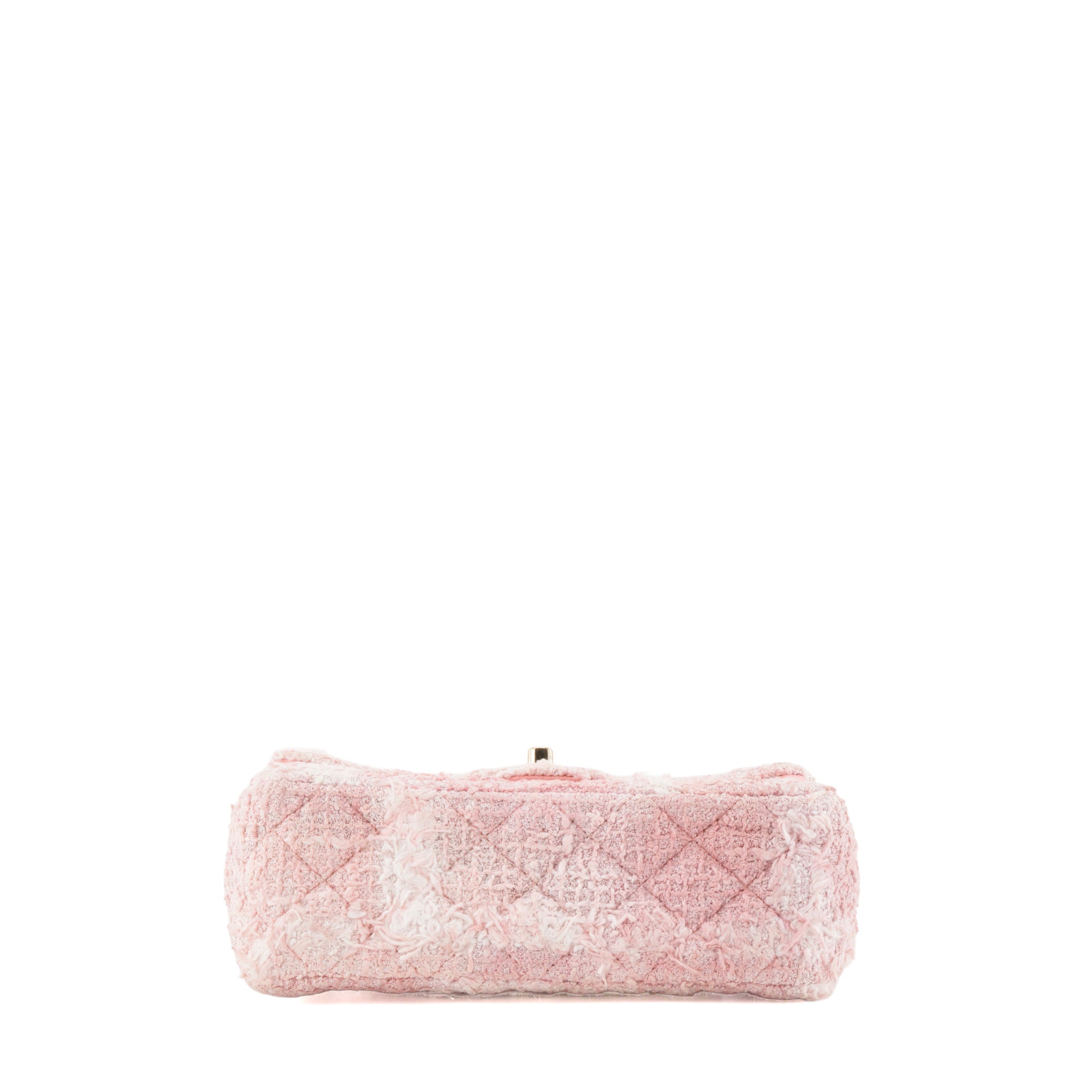 CHANEL - Sac à bandoulière Mini Rectangle Classique/Timeless Chanel en tweed rose