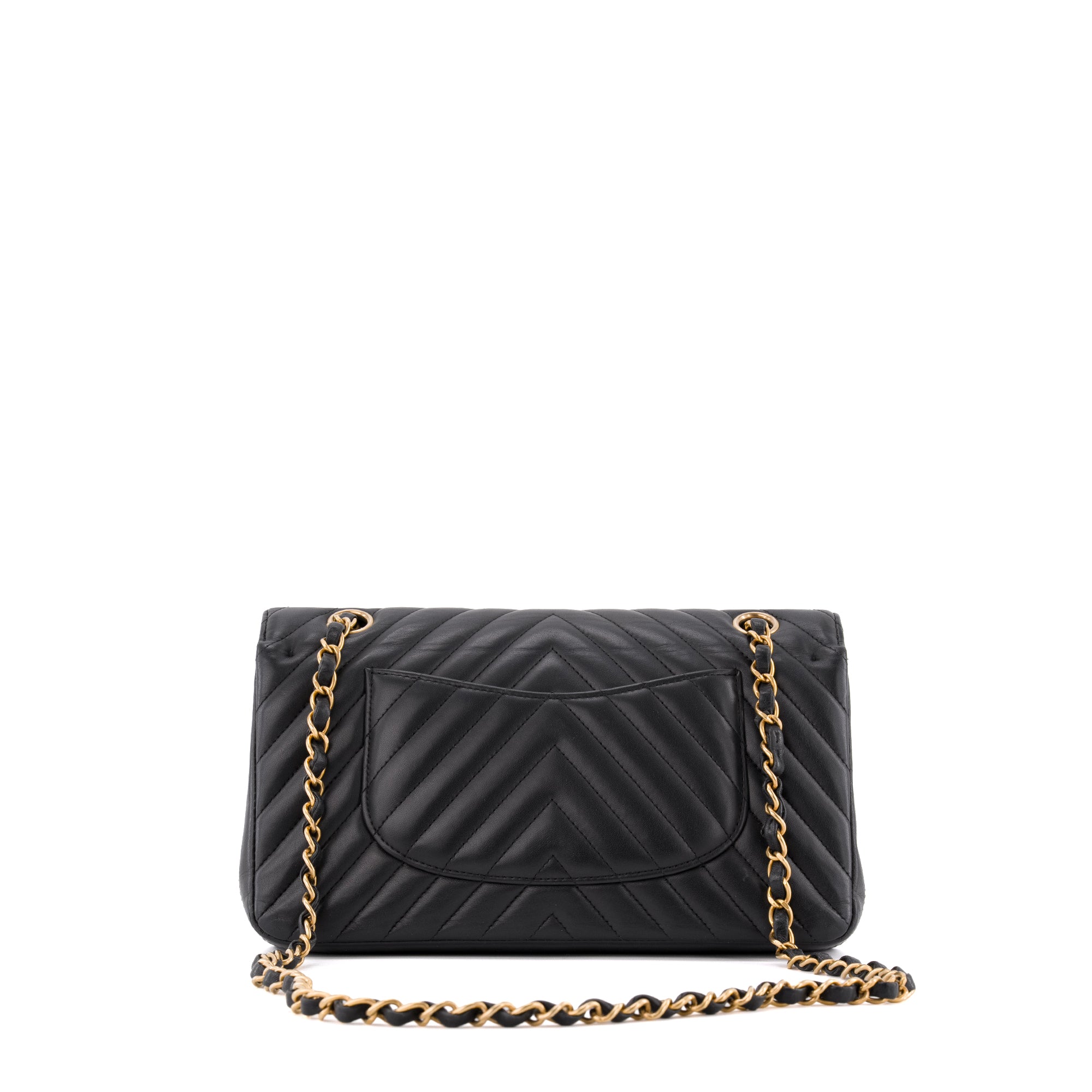 CHANEL - Sac à main Classique/Timeless 11.12 en cuir chevron noir