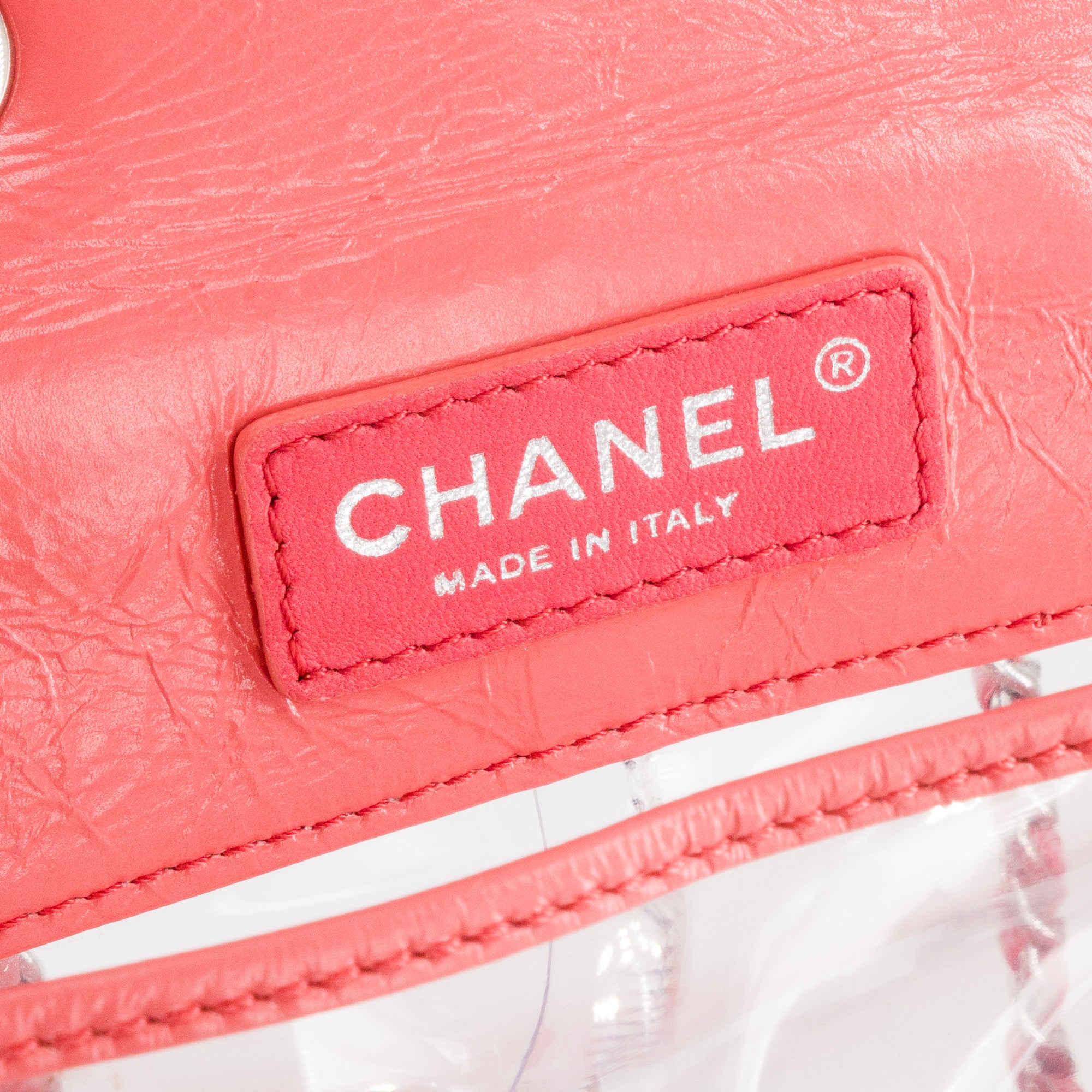 CHANEL - Sac à bandoulière Trendy CC Chanel en cuir rose et plastique transparent