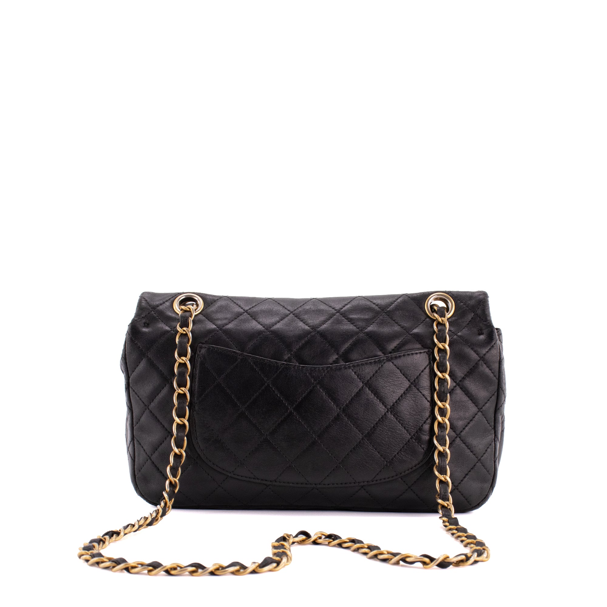 CHANEL - Sac à bandoulière Charms Valentine Chanel en cuir d'agneau noir édition limitée