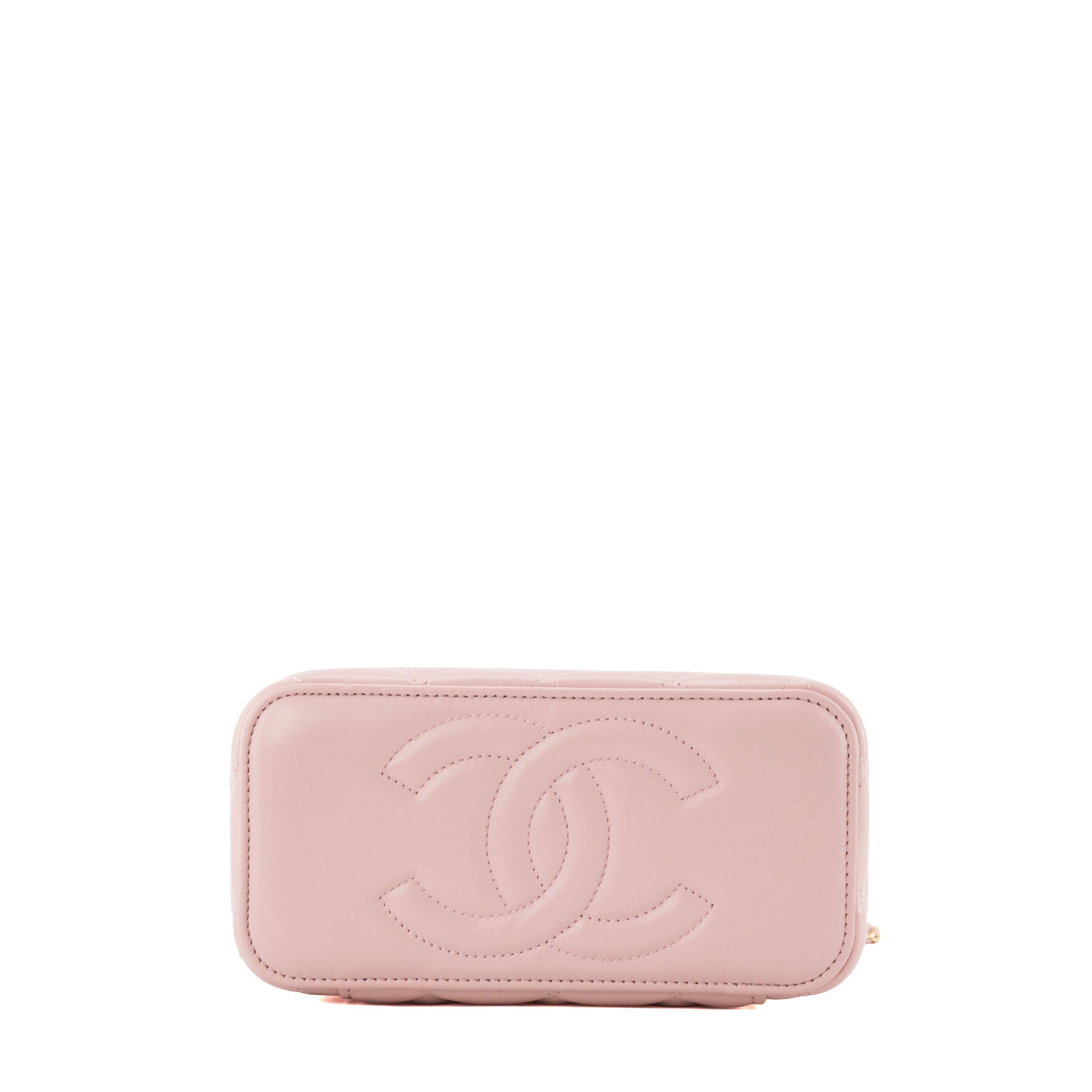 CHANEL - Sac à bandoulière Vanity Chanel en cuir lisse rose