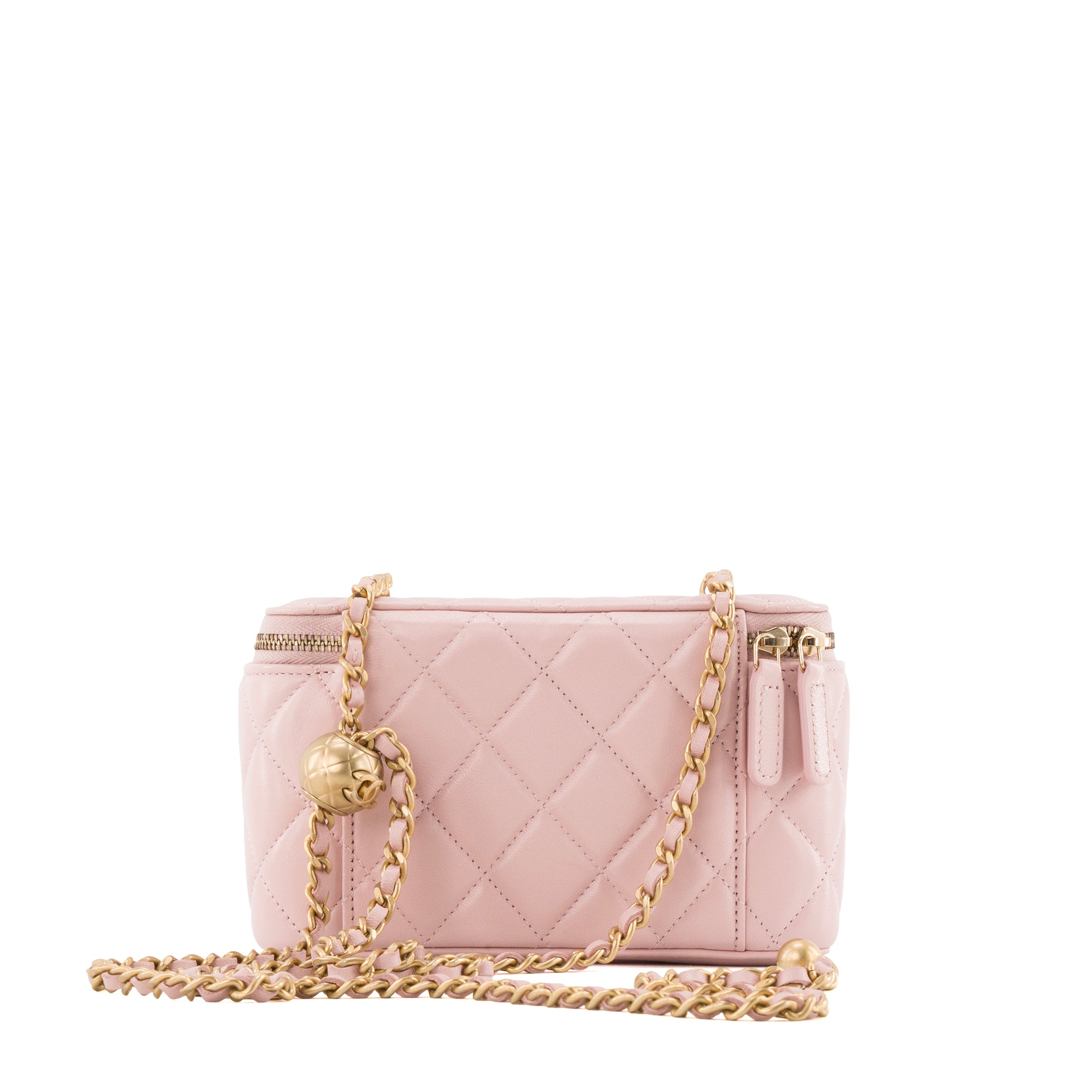 CHANEL - Sac à bandoulière Vanity Chanel en cuir lisse rose