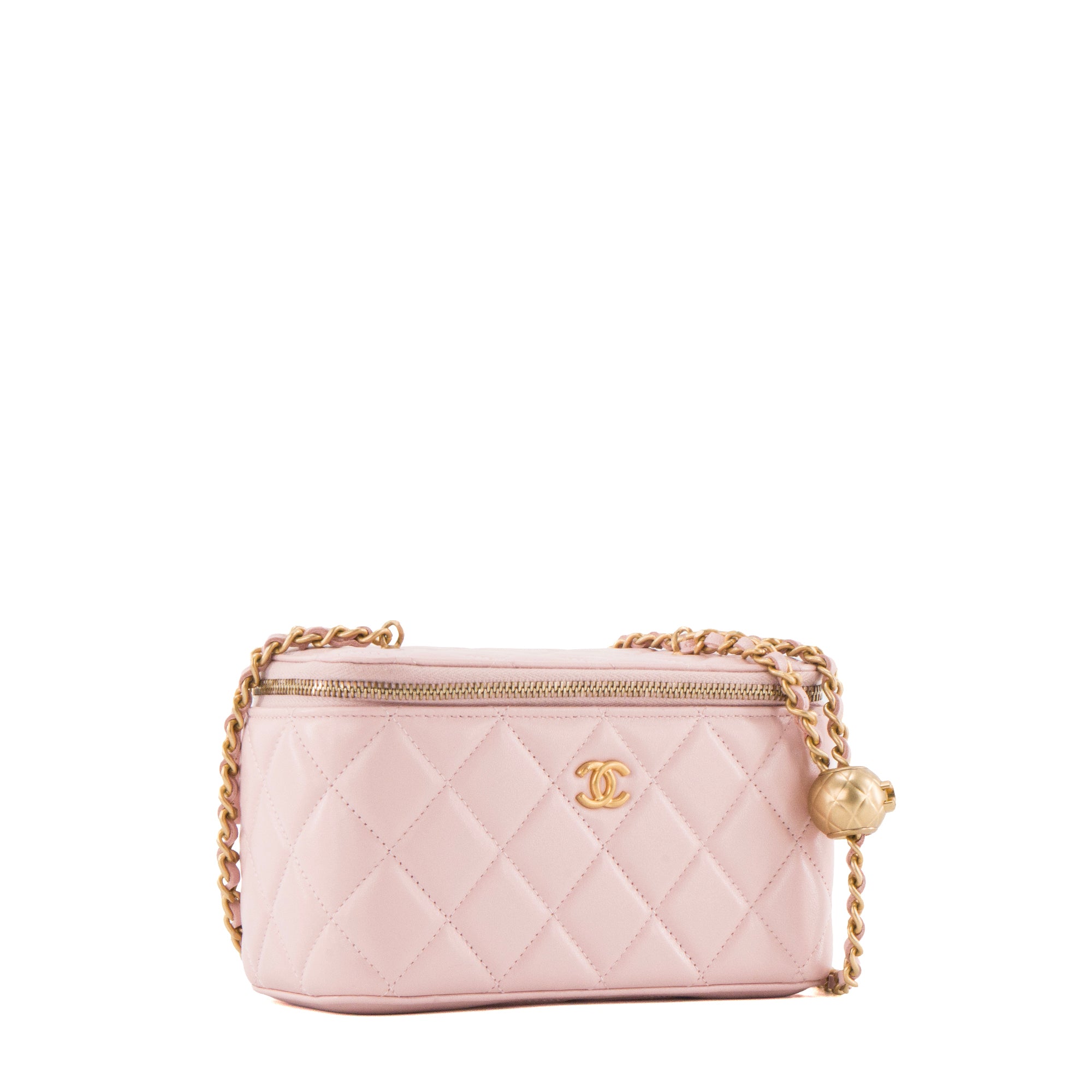 CHANEL - Sac à bandoulière Vanity Chanel en cuir lisse rose