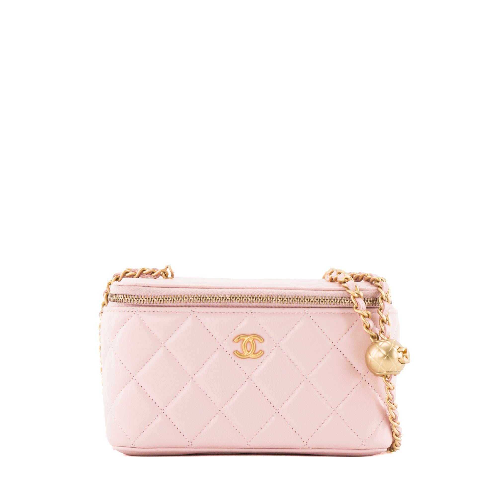 CHANEL - Sac à bandoulière Vanity Chanel en cuir lisse rose