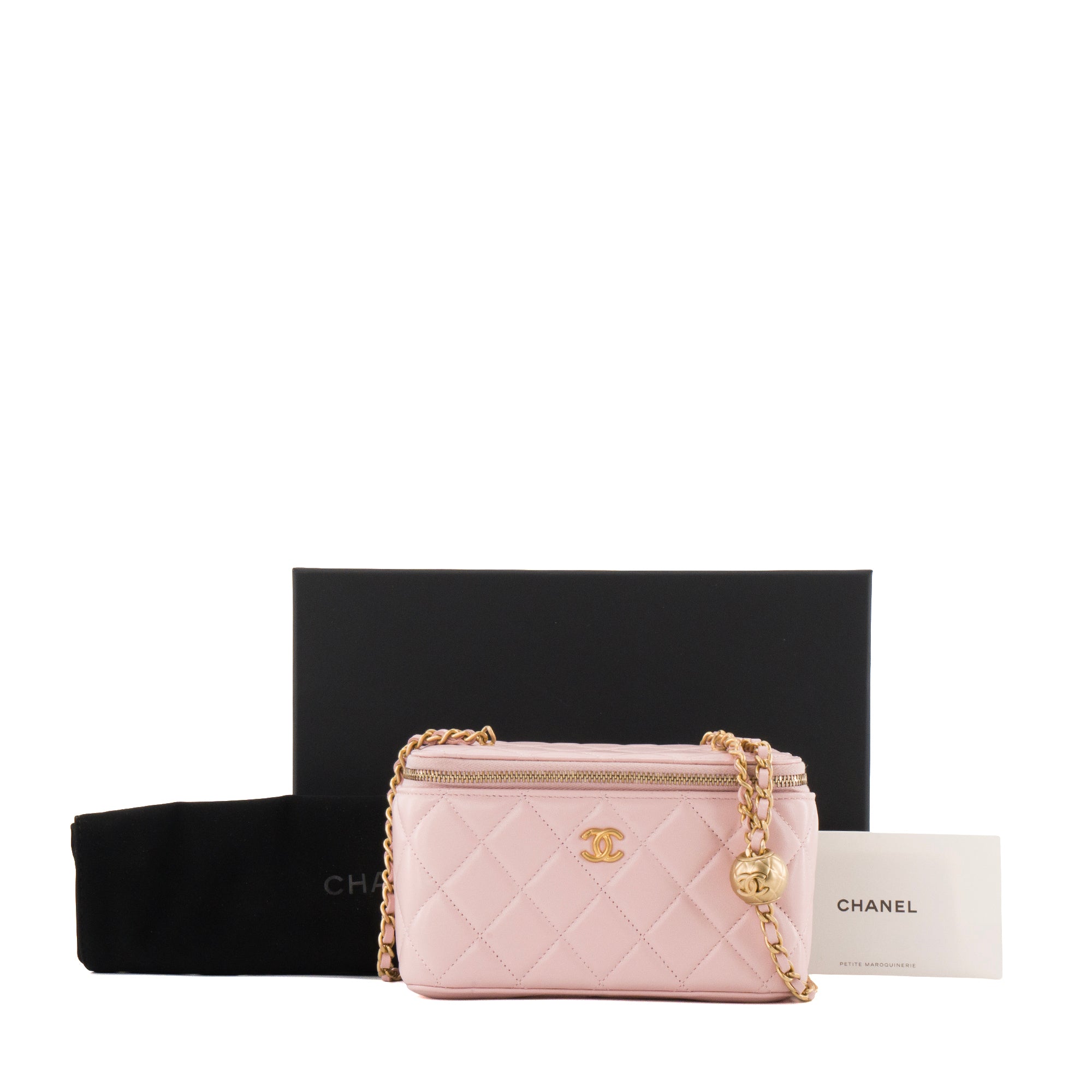 CHANEL - Sac à bandoulière Vanity Chanel en cuir lisse rose