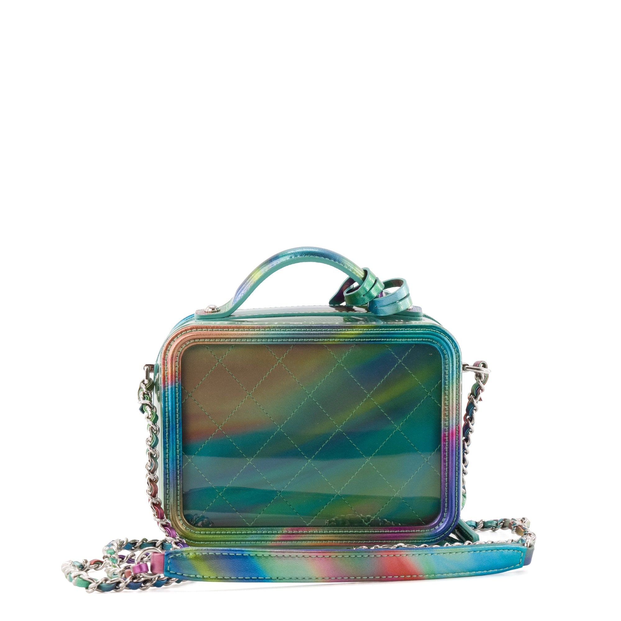 CHANEL - Sac à bandoulière Vanity Rainbow Chanel en pvc et cuir iridescent édition limitée