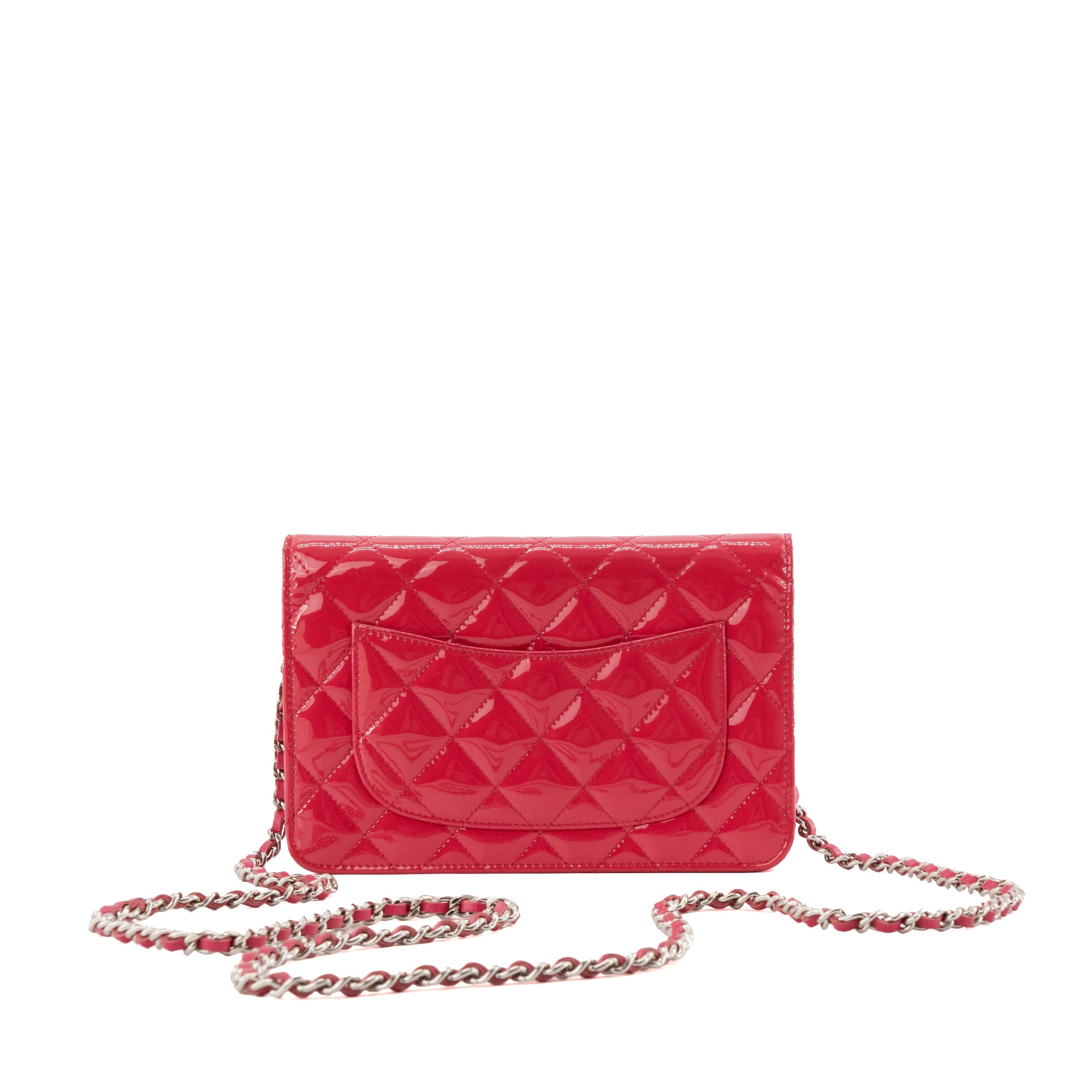 CHANEL - Sac à bandoulière Wallet on Chain 2.55 Chanel en cuir verni rose