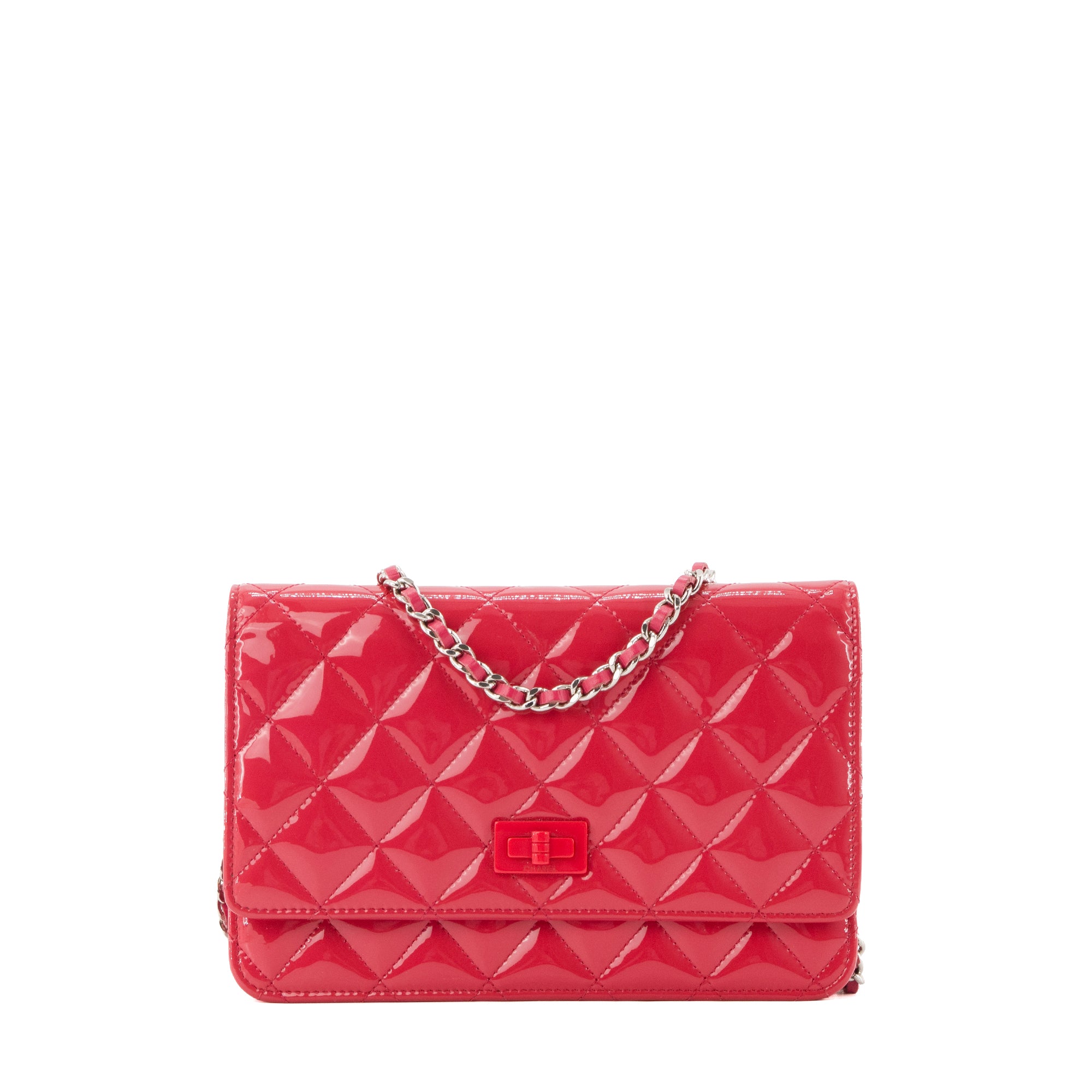 CHANEL - Sac à bandoulière Wallet on Chain 2.55 Chanel en cuir verni rose