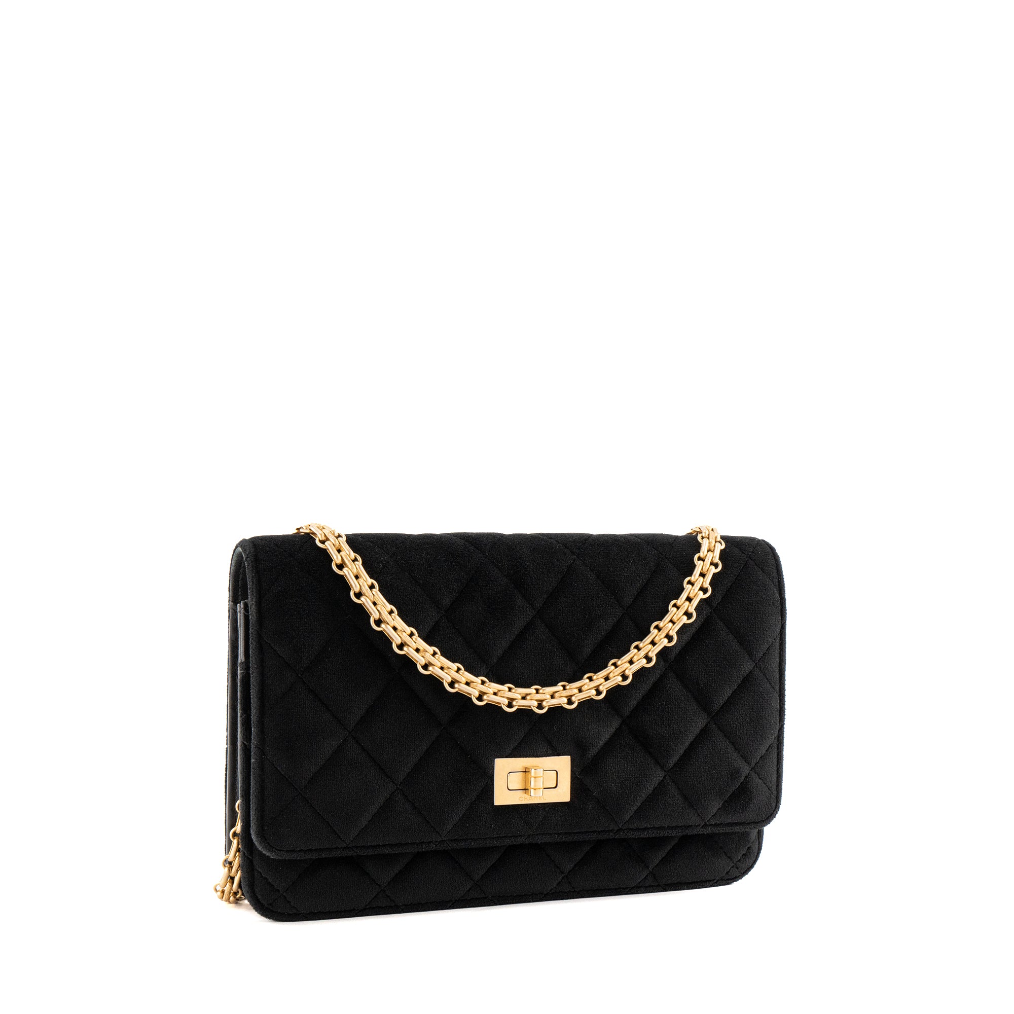 CHANEL - Sac à bandoulière Wallet On Chain 2.55 Chanel en velours noir