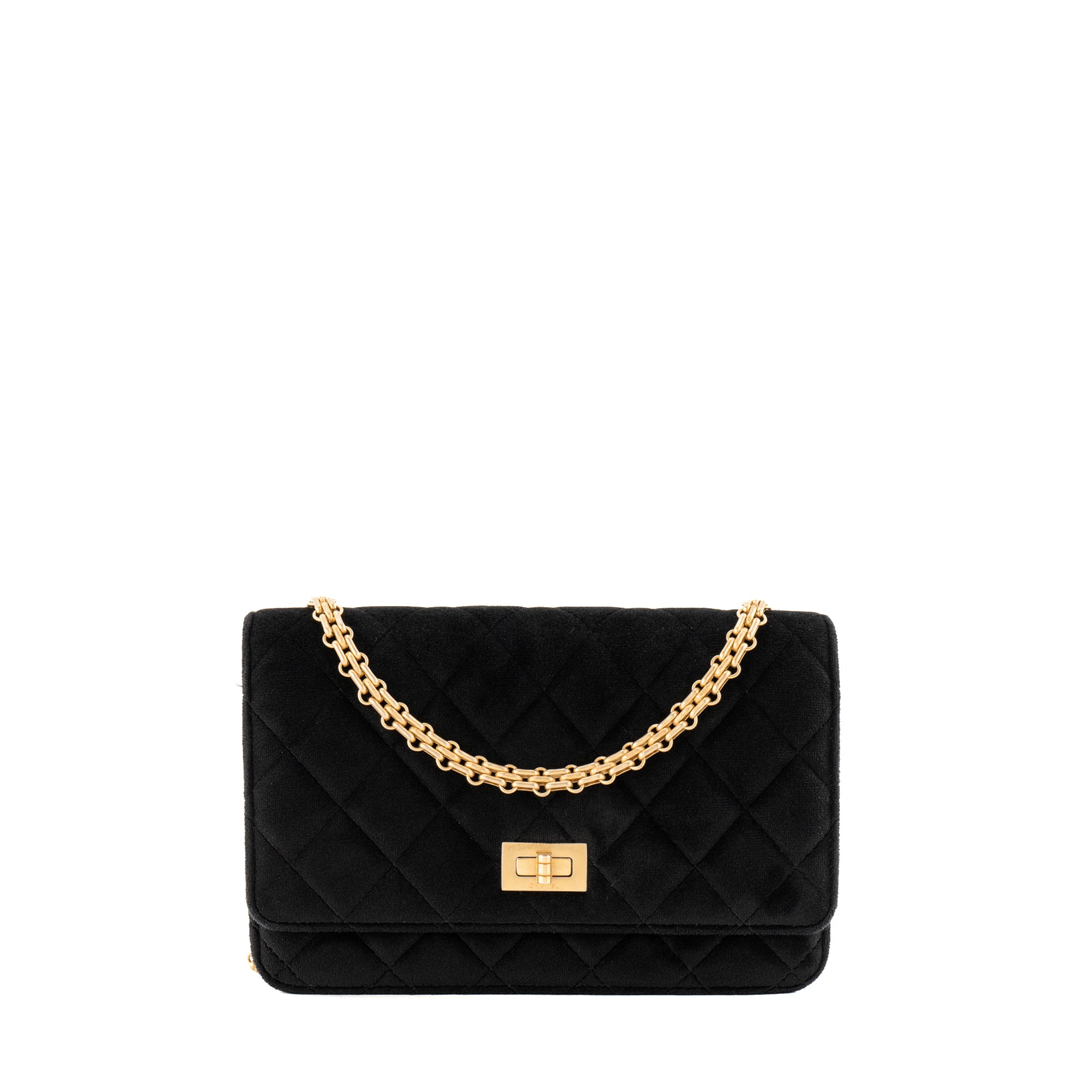 CHANEL - Sac à bandoulière Wallet On Chain 2.55 Chanel en velours noir