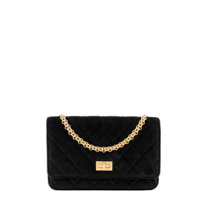 CHANEL - Sac à bandoulière Wallet On Chain 2.55 Chanel en velours noir