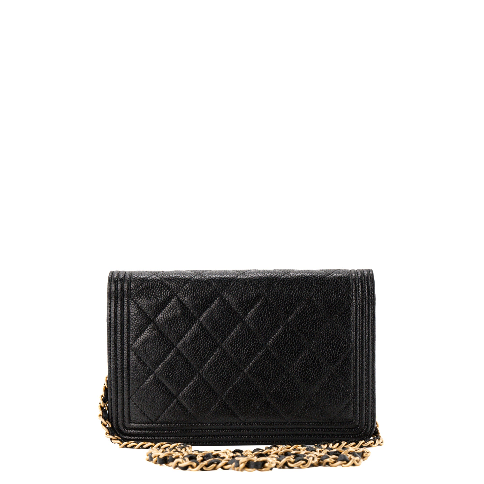 CHANEL - Sac à bandoulière Wallet On Chain Boy Chanel en cuir caviar noir