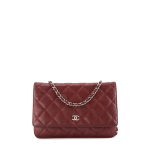CHANEL - Sac à bandoulière Wallet On Chain Chanel en cuir caviar bordeaux