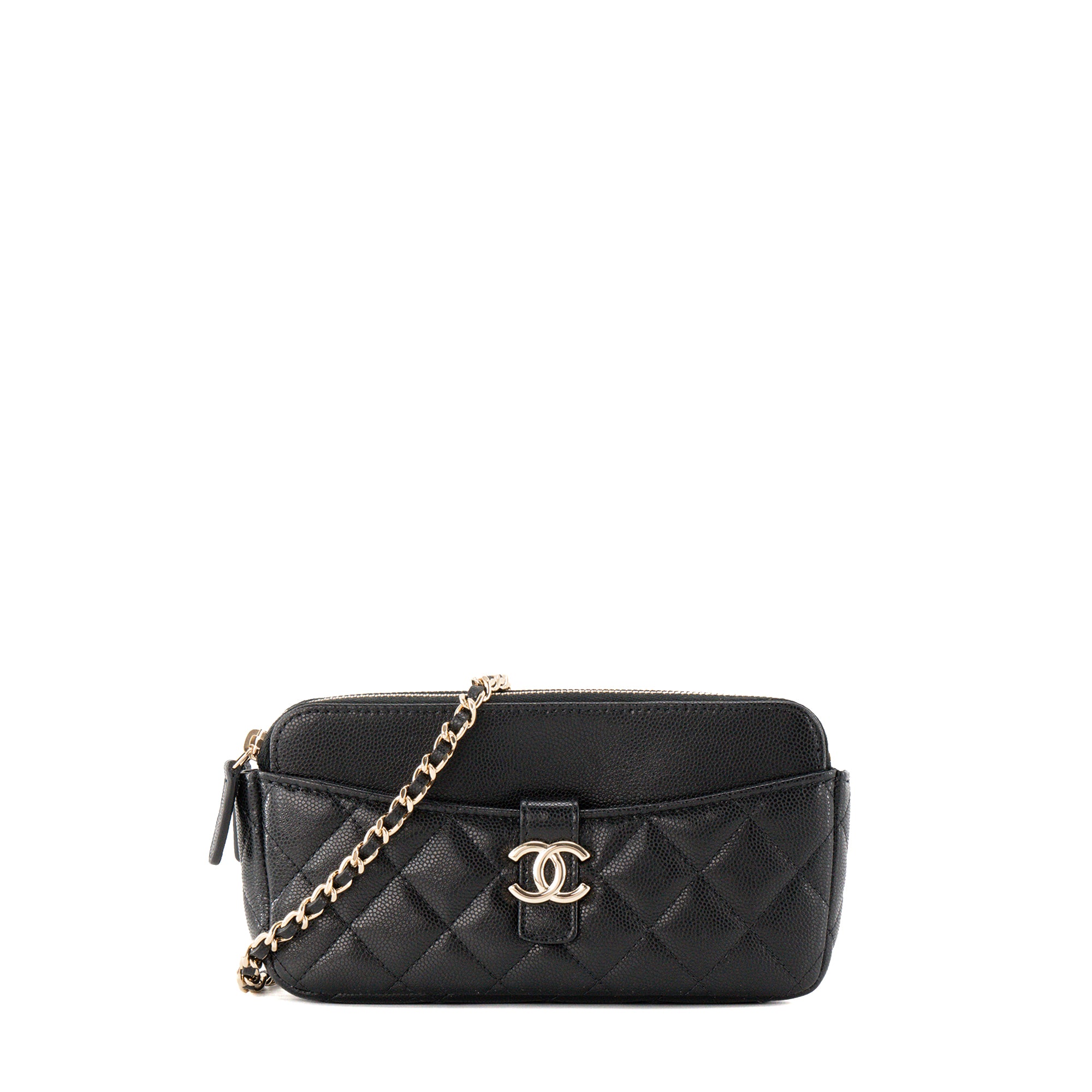 CHANEL - Sac à bandoulière Wallet On Chain Chanel en cuir caviar noir