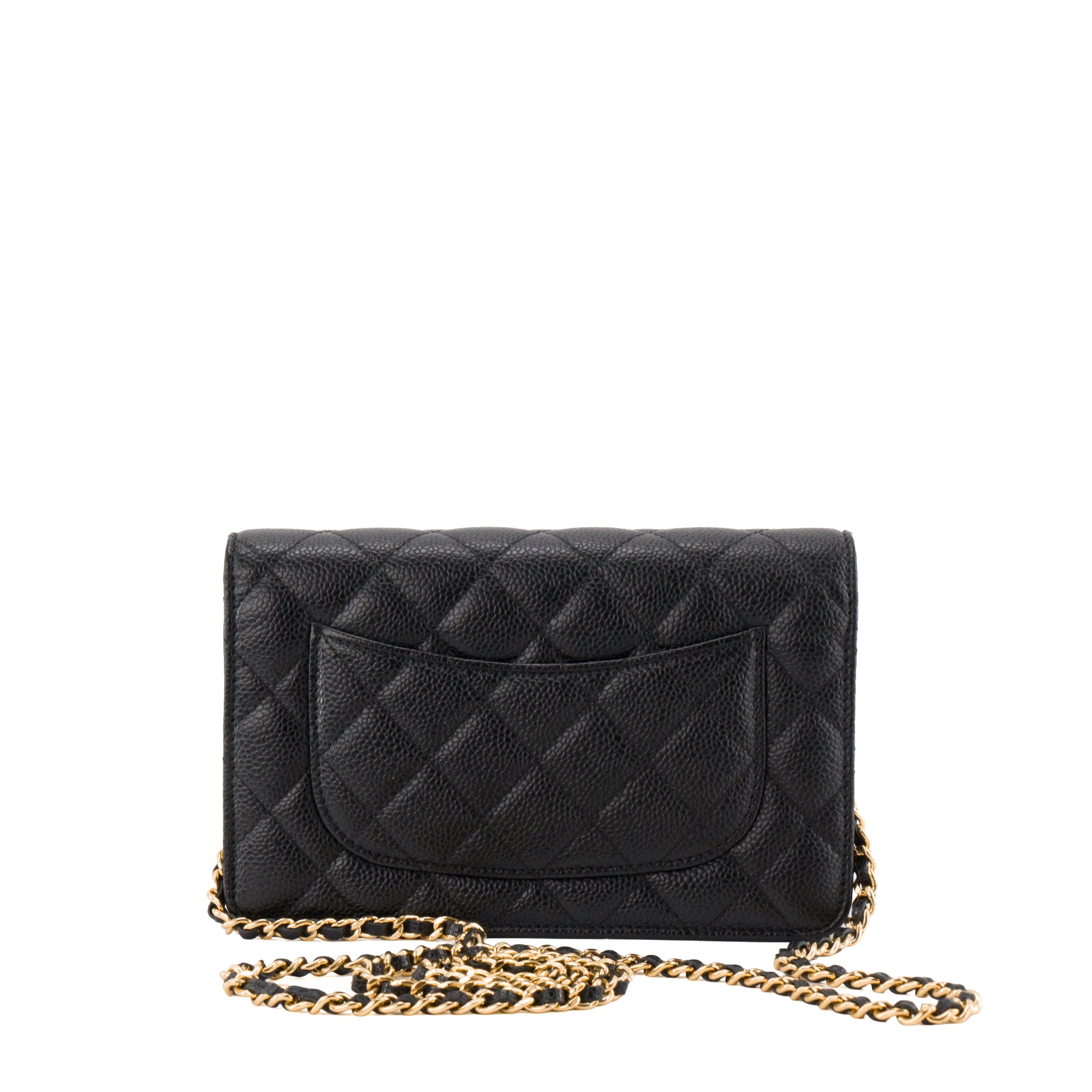 CHANEL - Sac à bandoulière Wallet On Chain Classique/Timeless Chanel en cuir caviar noir
