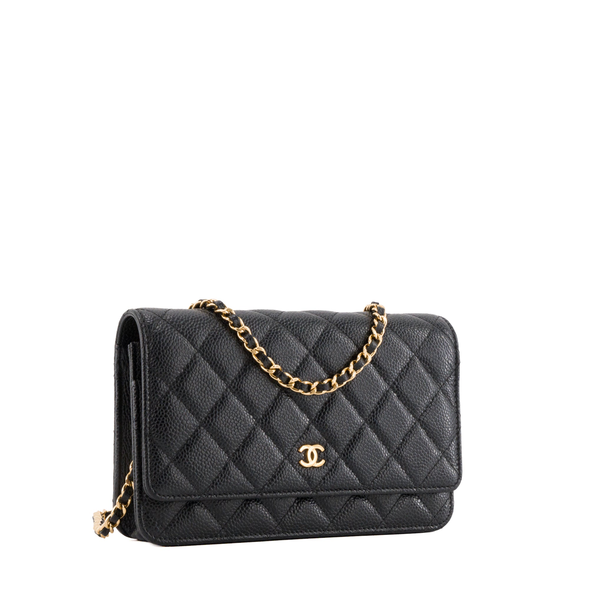 CHANEL - Sac à bandoulière Wallet On Chain Classique/Timeless Chanel en cuir caviar noir
