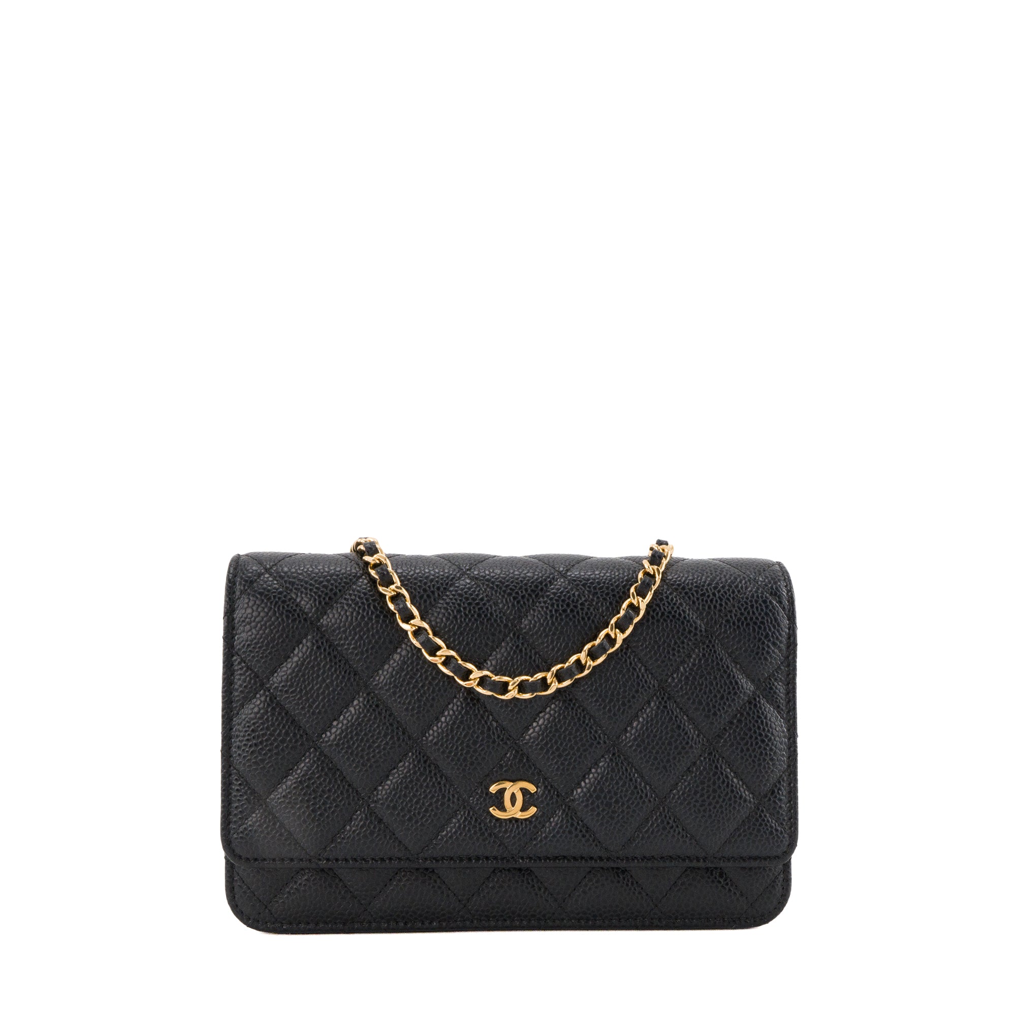 CHANEL - Sac à bandoulière Wallet On Chain Classique/Timeless Chanel en cuir caviar noir