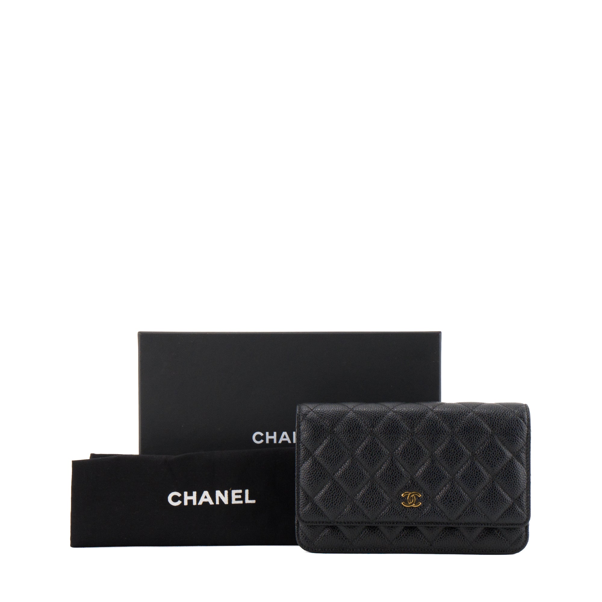 CHANEL - Sac à bandoulière Wallet On Chain Classique/Timeless Chanel en cuir caviar noir