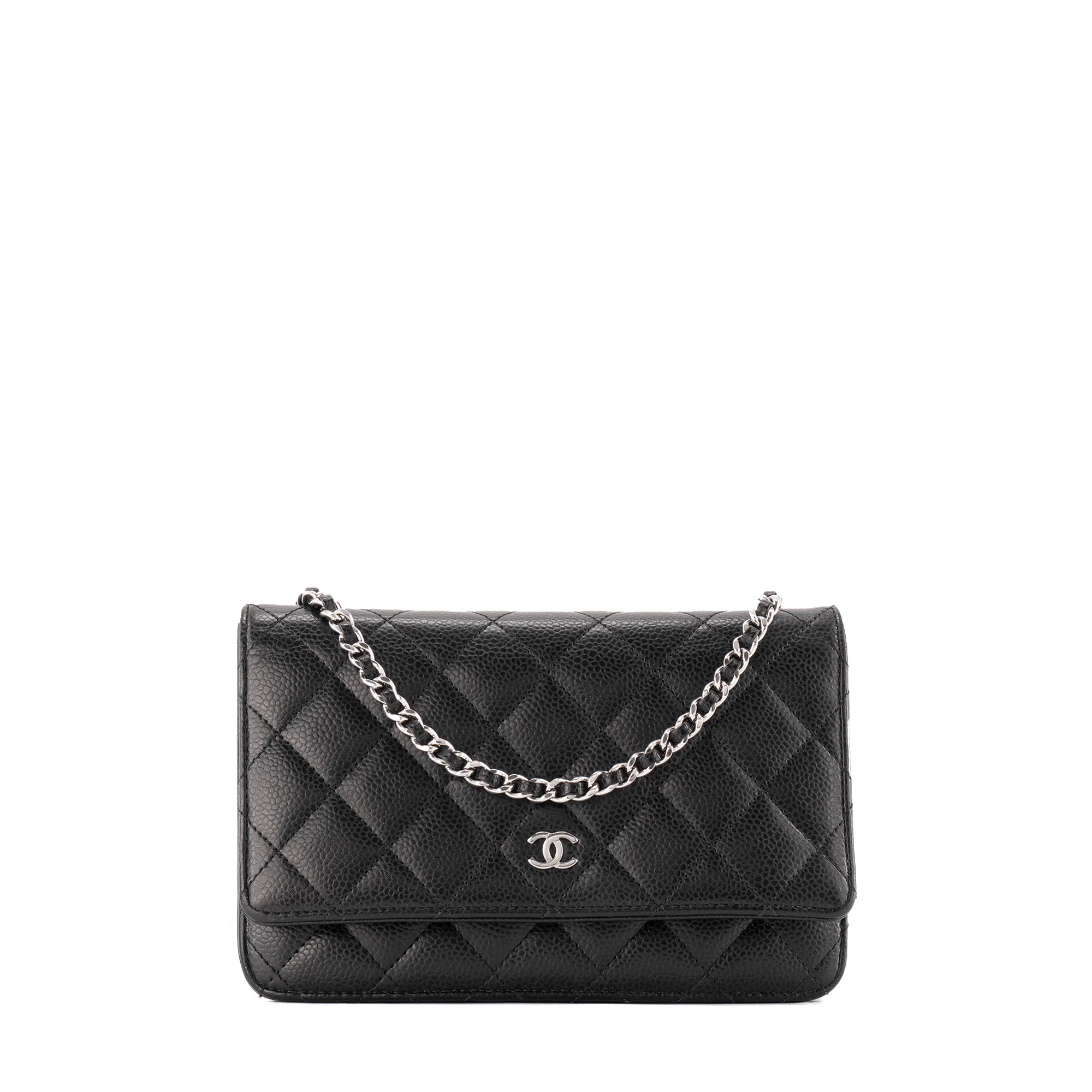 CHANEL - Sac à bandoulière Wallet On Chain Chanel en cuir caviar noir
