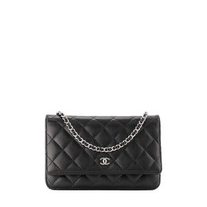CHANEL - Sac à bandoulière Wallet On Chain Chanel en cuir caviar noir