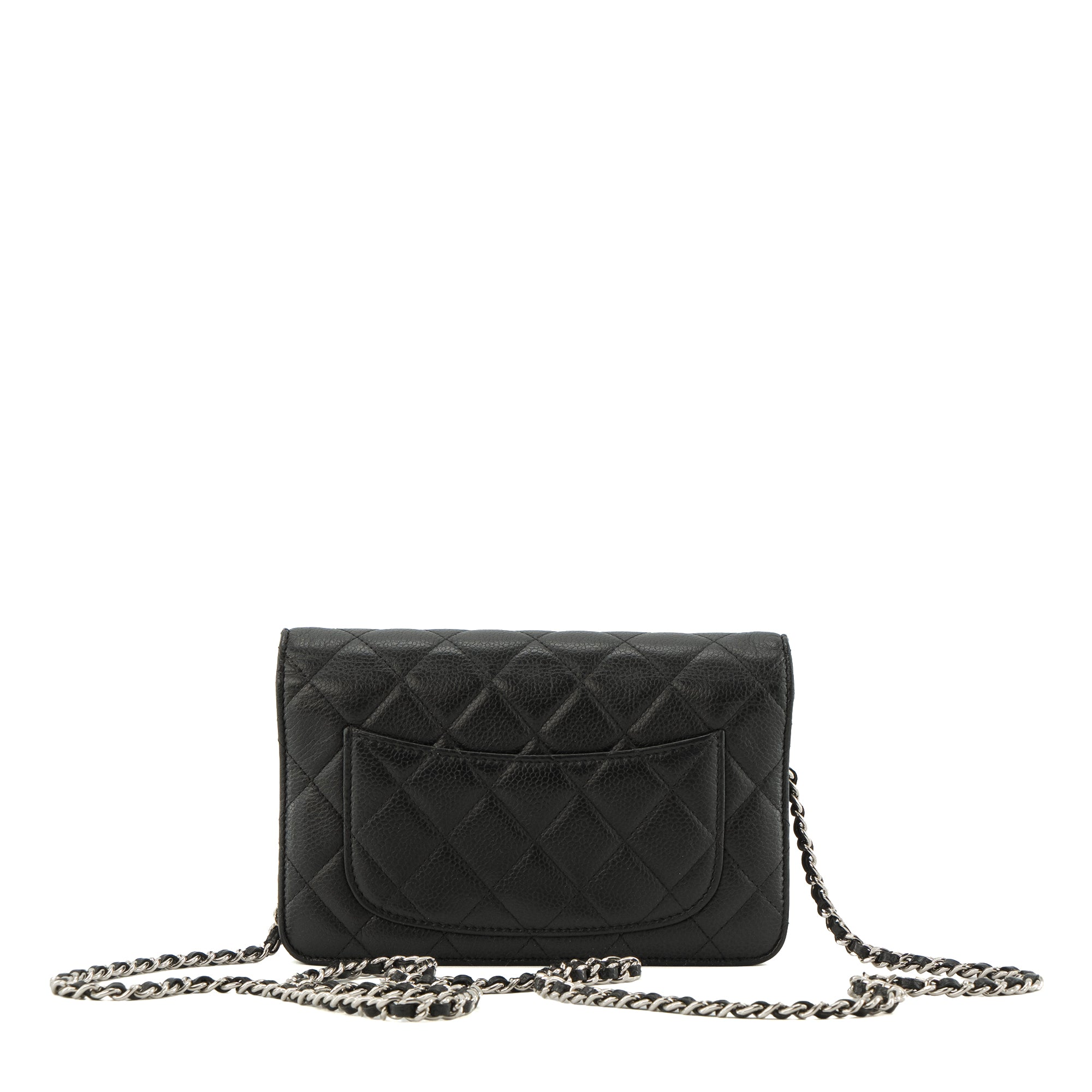 CHANEL - Sac à bandoulière Wallet on Chain Chanel en cuir caviar noir